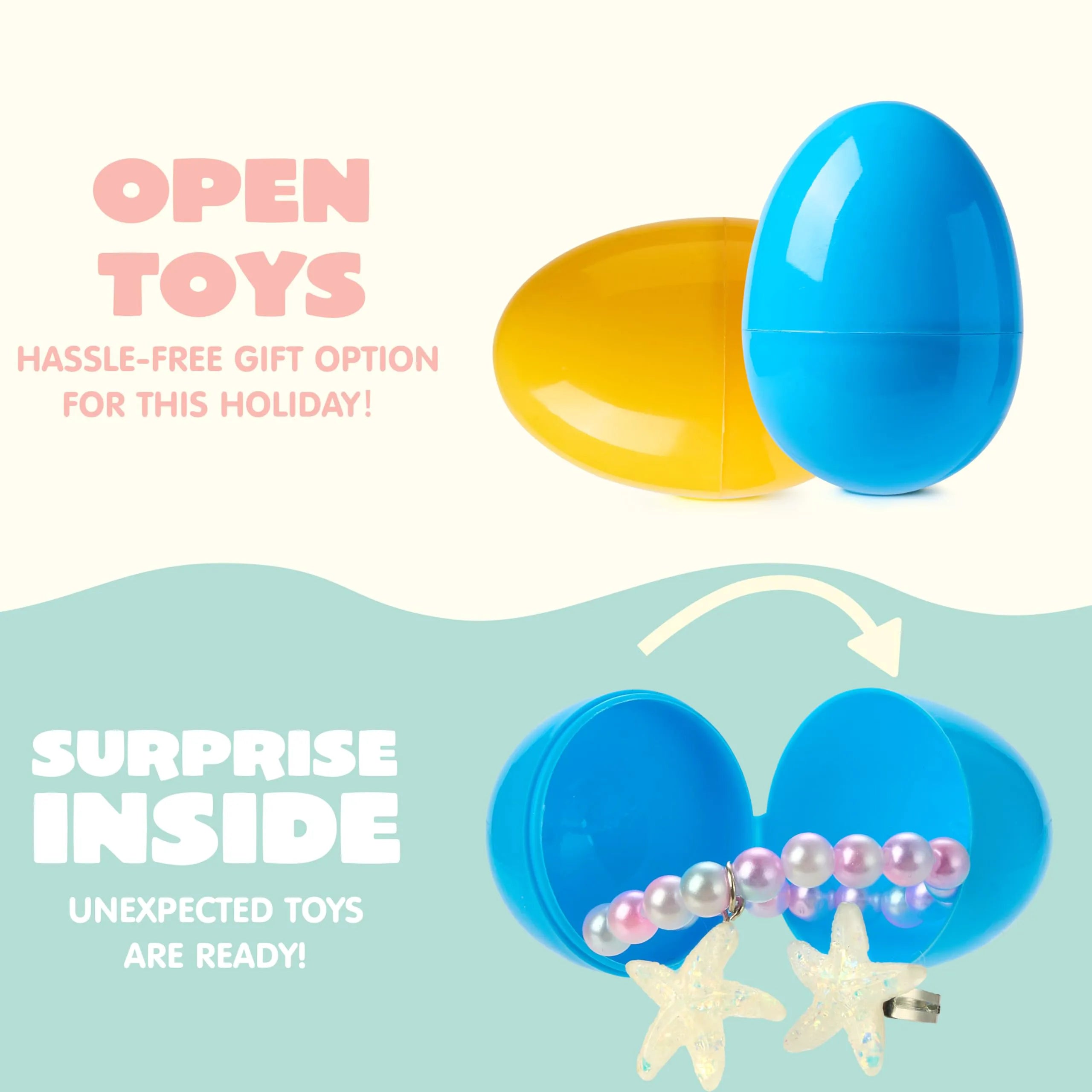 JOIN 12-Pack Prefilled Easter Eggs with Bead Jewelry Toys