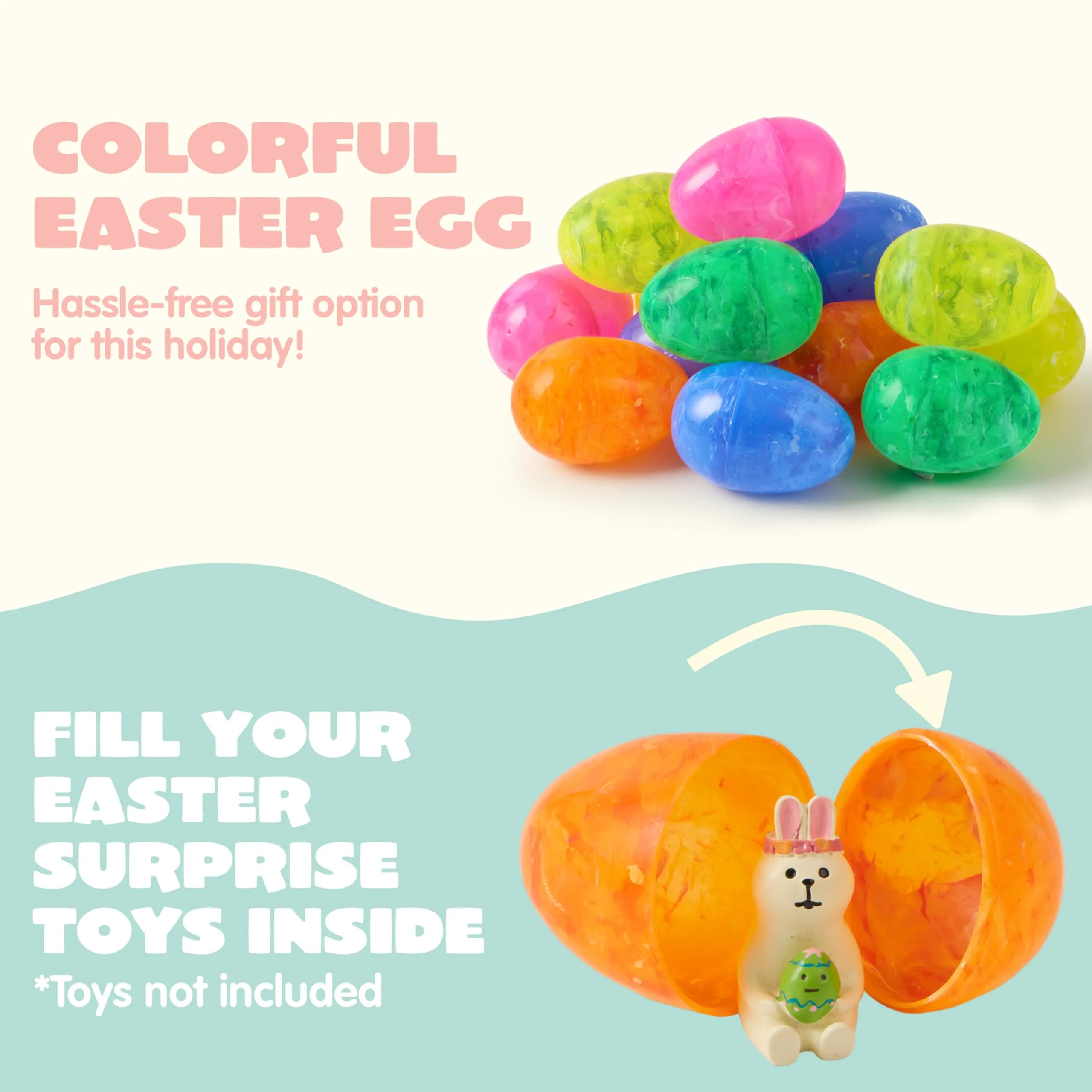JOYIN 12 Pack 3.15-Inch Iridescent Printed Easter Eggs