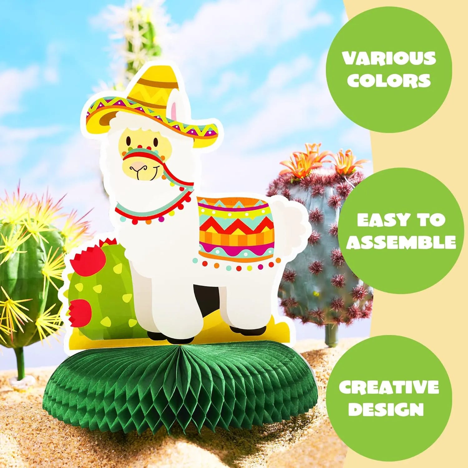 JOYIN 12 Pcs Cinco De Mayo Honeycomb Table Centerpiece