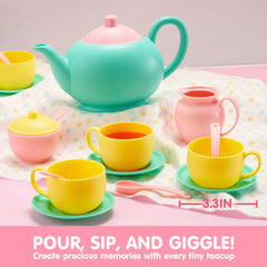 JOIN 18-Piece BPA-Free Pretend Play Tea Party Set for Kids