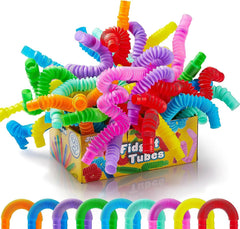 18 Pack Pop Tubes, Fidget Tubes Party Favors in 9 Colors