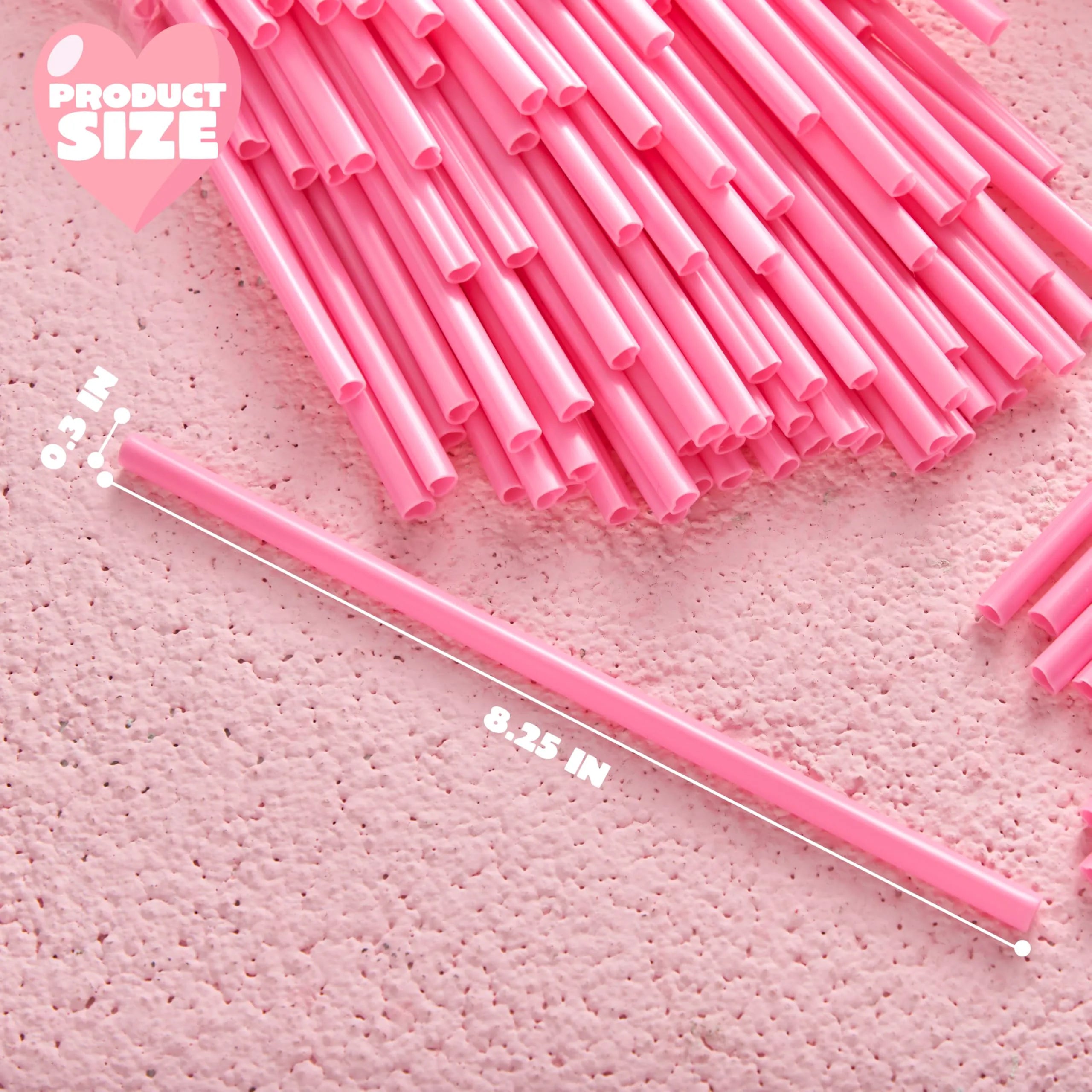 JOYIN 200-Pack Valentine Heart-Shaped Pink Straws