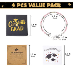 2026 Pink Graduation Bracelet with Greeting Card and Gift Box for Women