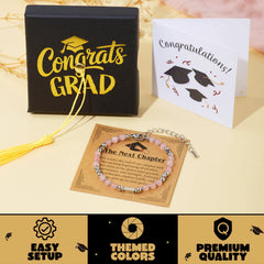 2026 Pink Graduation Bracelet with Greeting Card and Gift Box for Women