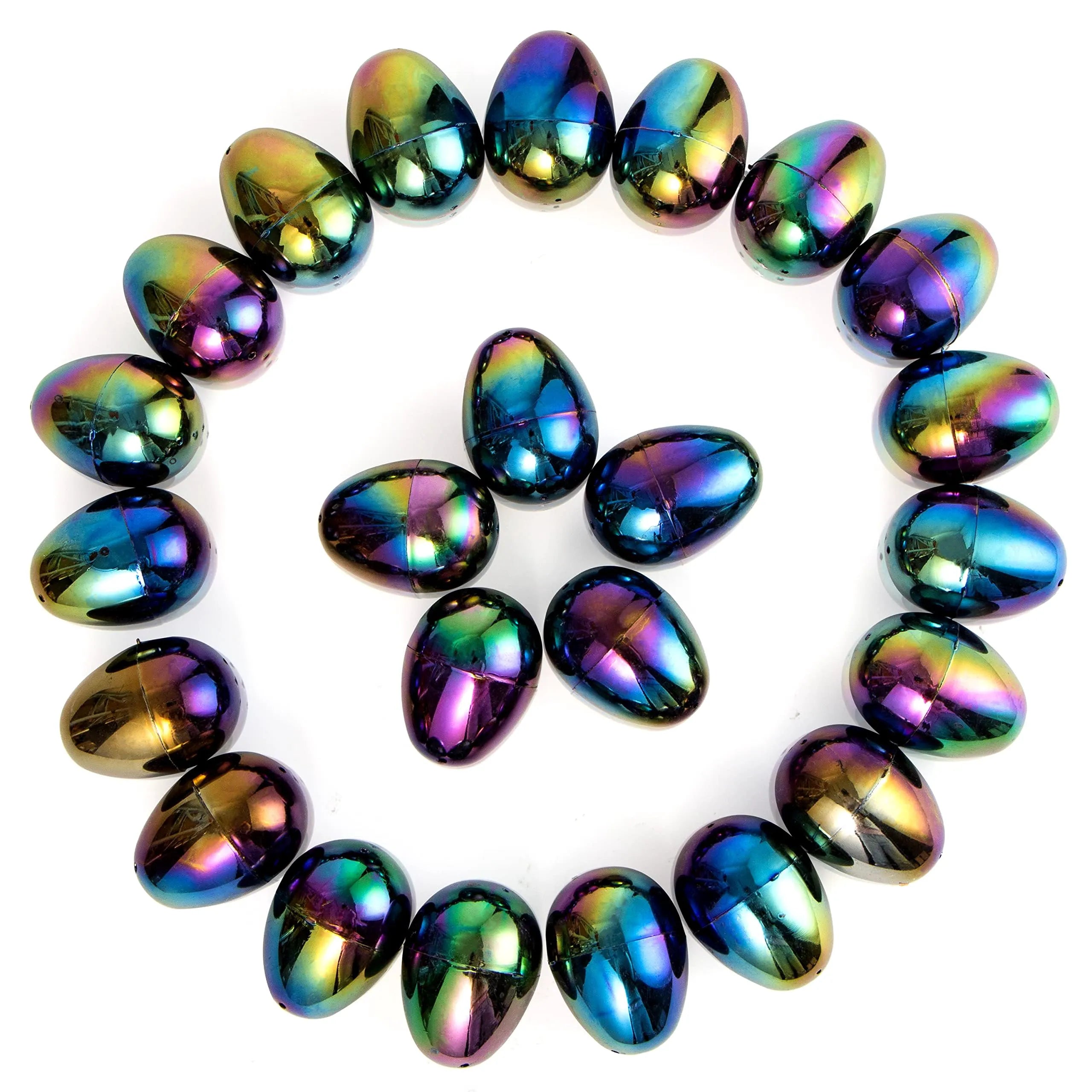 JOYIN 24 Pack 2.3-Inch Metallic Plastic Easter Eggs