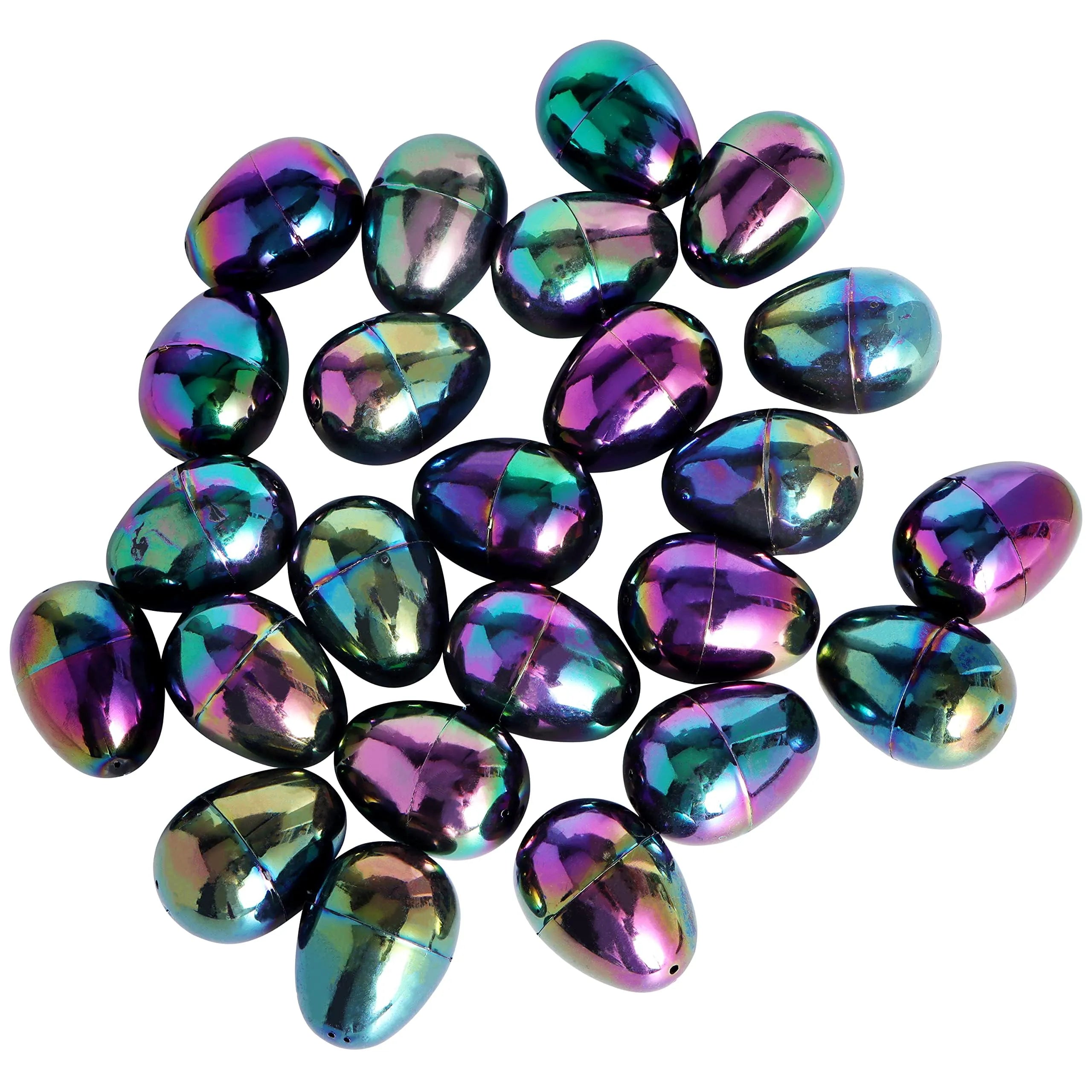 JOYIN 24 Pack 2.3-Inch Metallic Plastic Easter Eggs