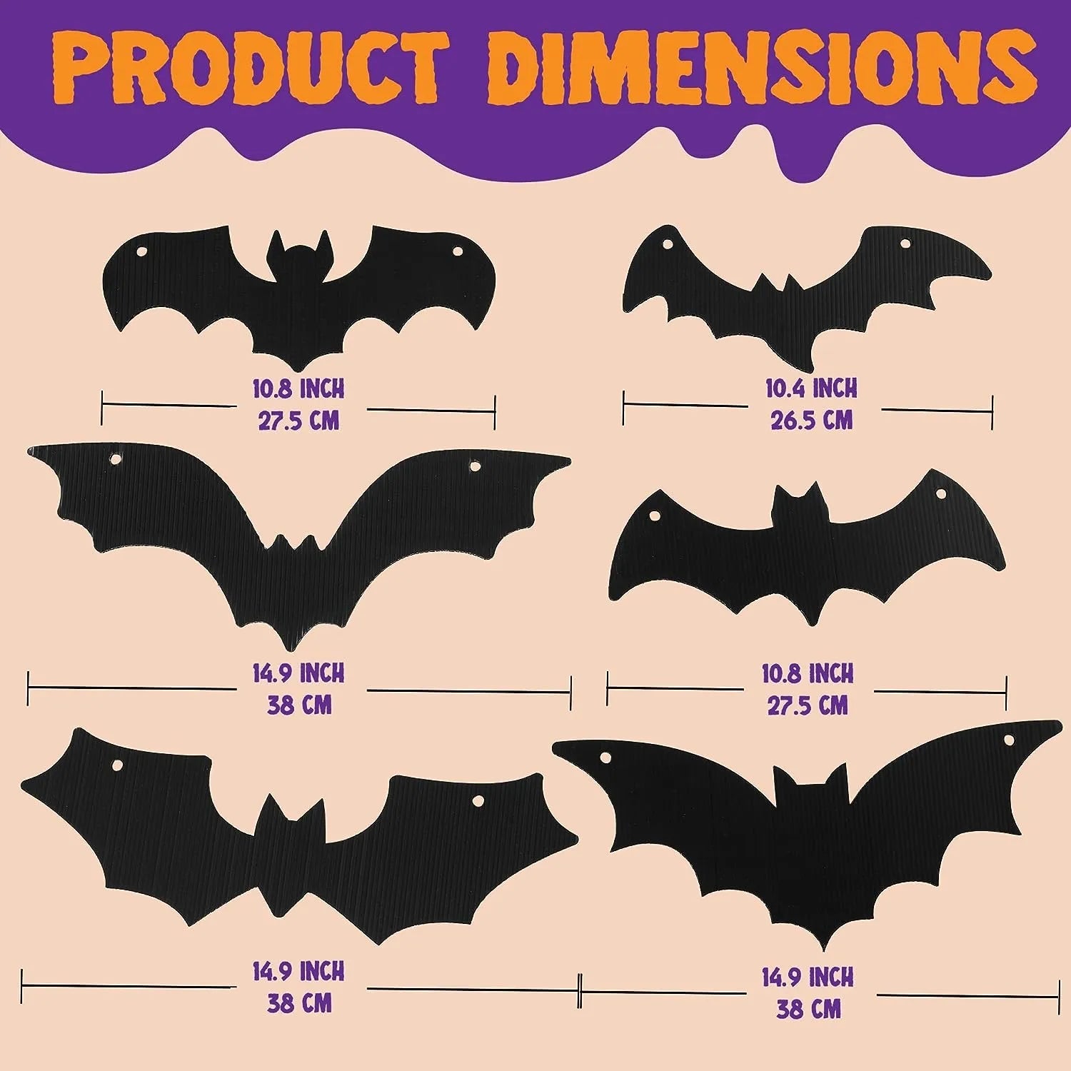 JOYIN 24-Pack Halloween Hanging Bats with Glow-in-the-Dark Eyes
