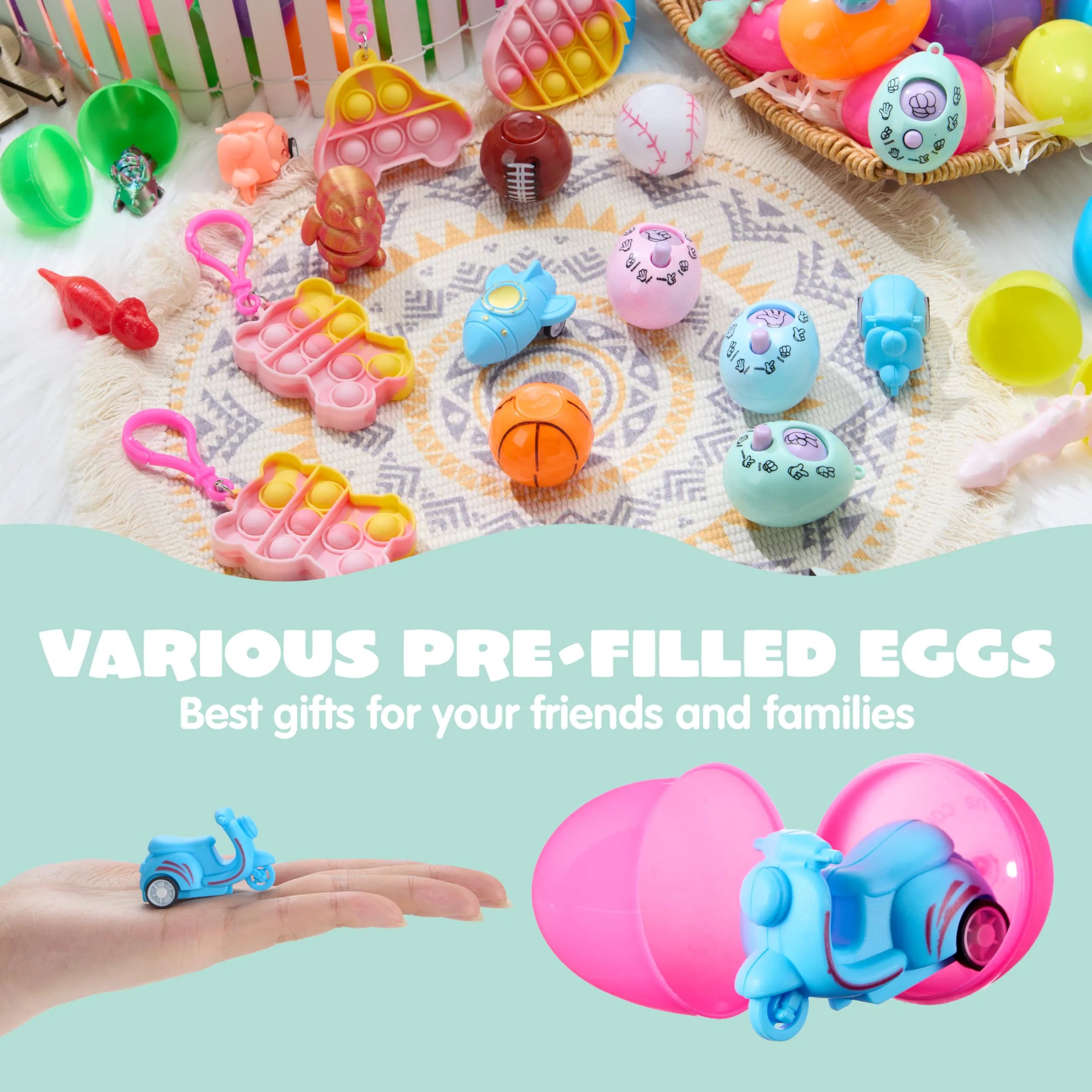 JOYIN 24-Pack Prefilled Easter Eggs with Assorted Toys