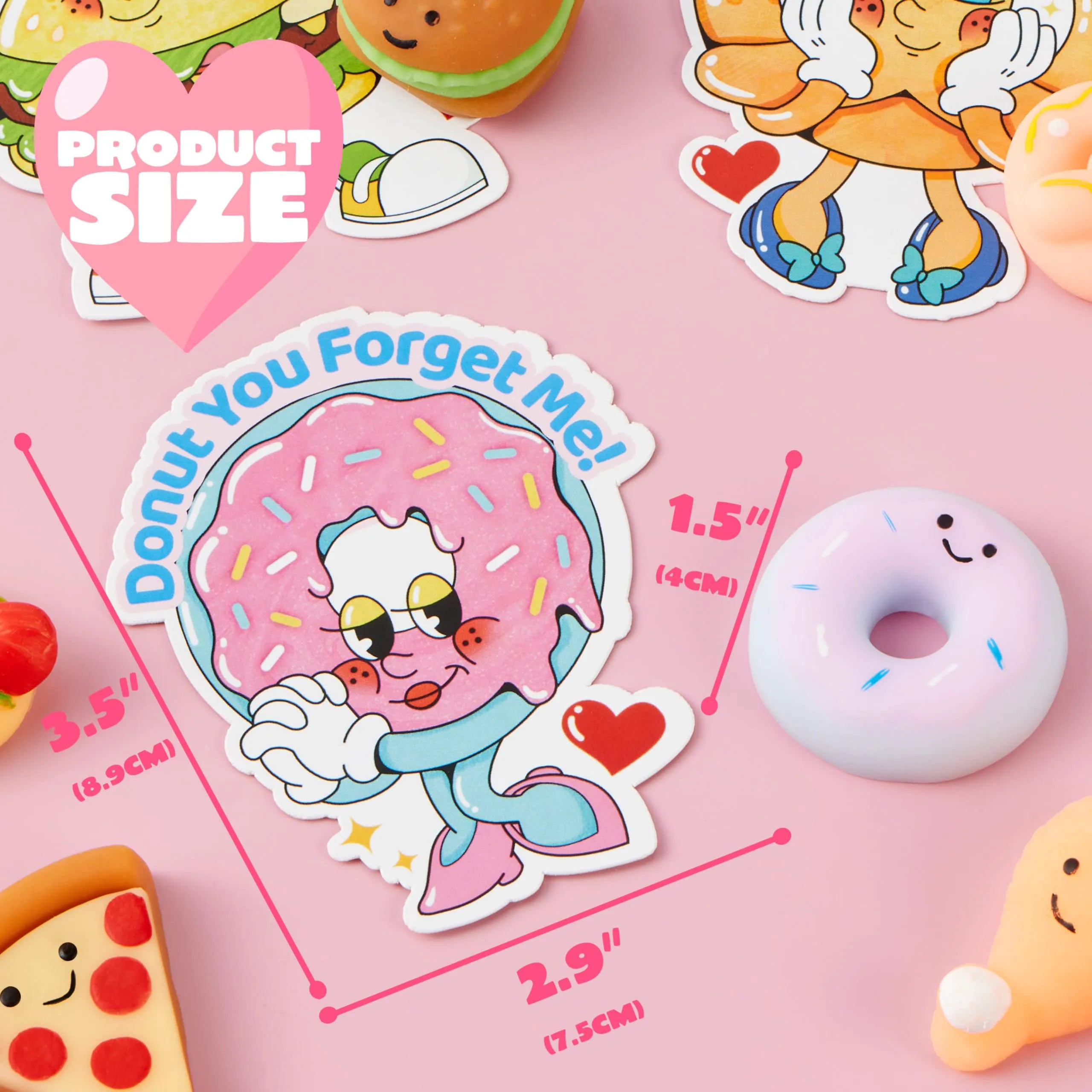 JOYIN 28 Pack Valentine's Day Cards with Kawaii Dessert Fidget Toys, 14 Designs