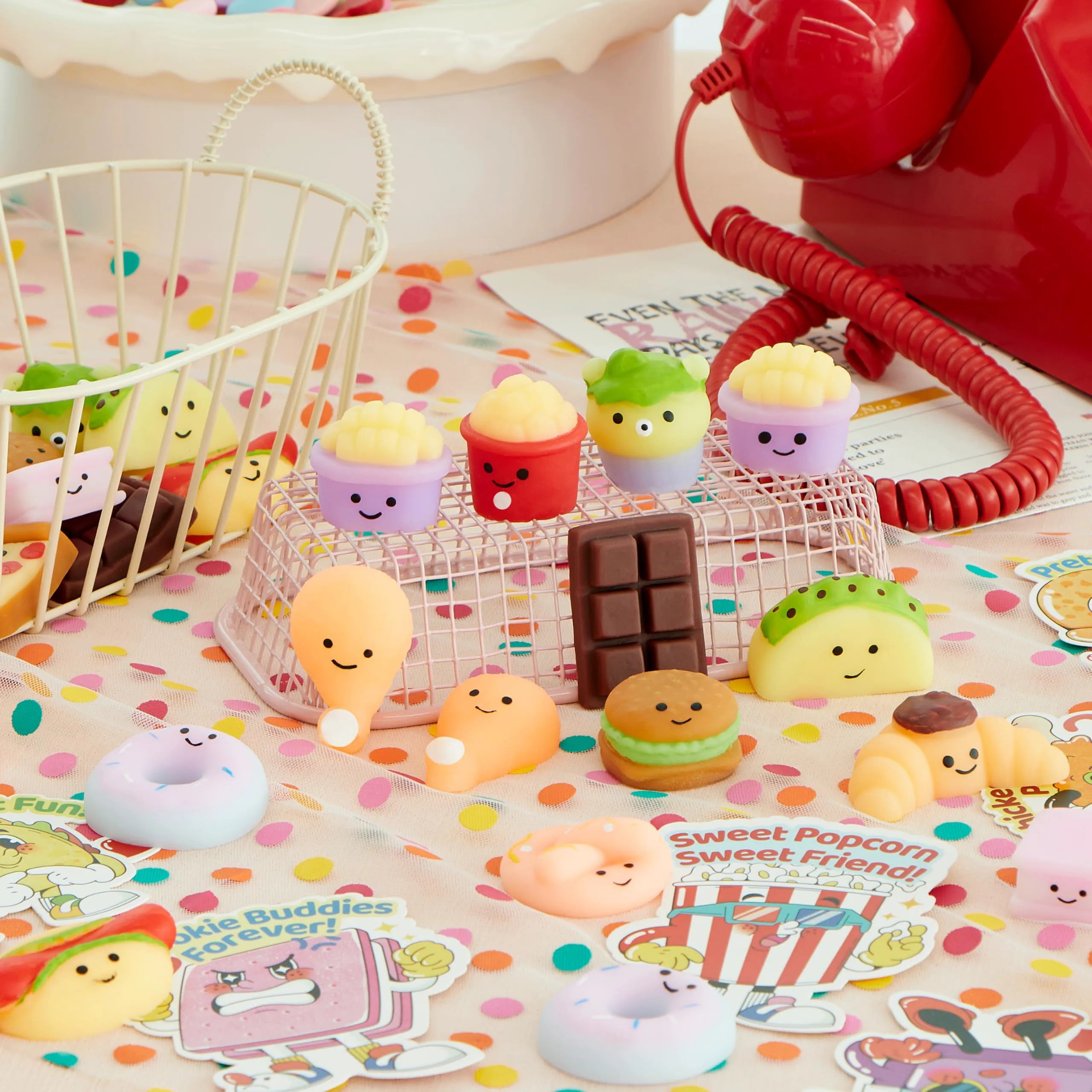 JOYIN 28 Pack Valentine's Day Cards with Kawaii Dessert Fidget Toys, 14 Designs