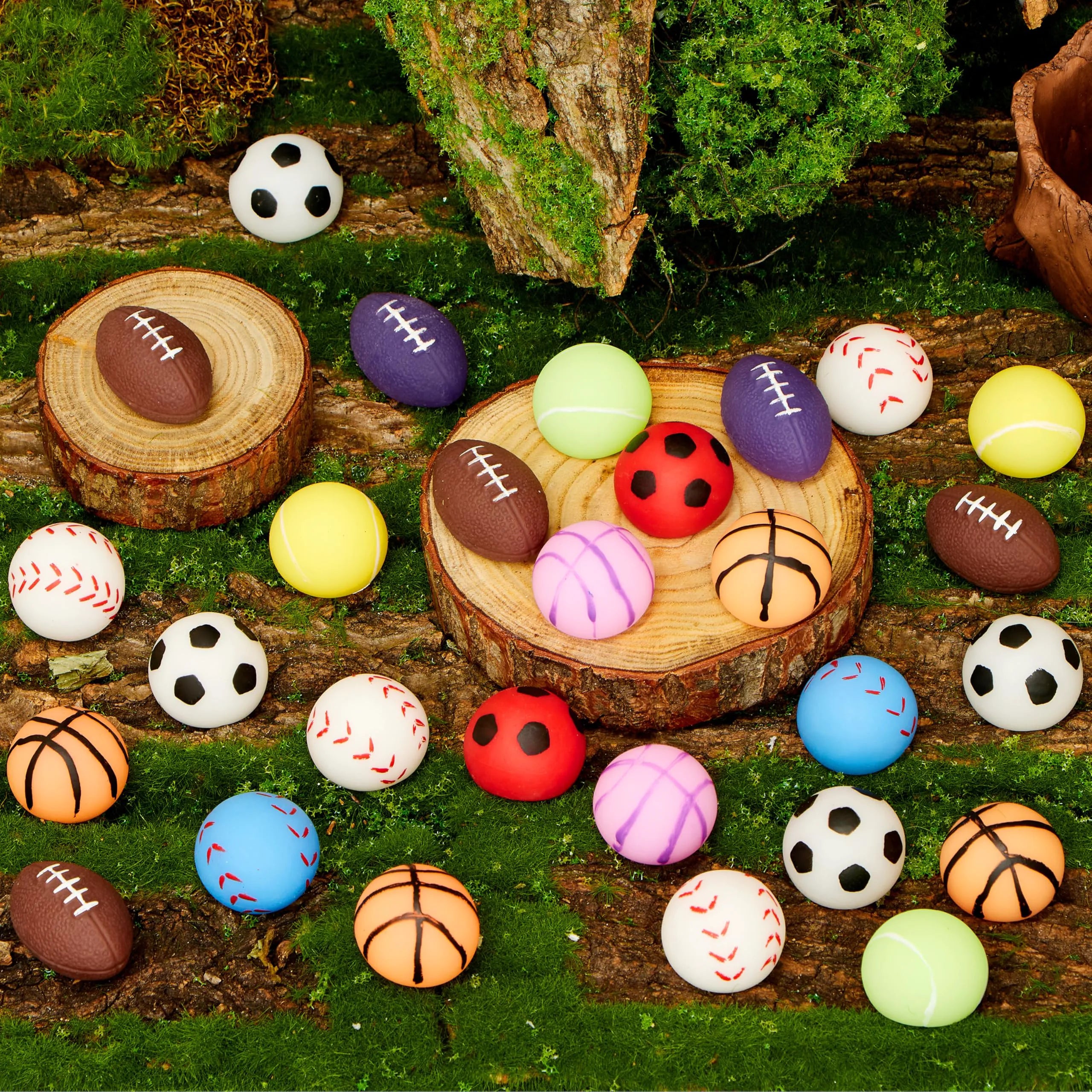 JOYIN 28-Pack Valentine's Day Kawaii Sports Ball Mochi Stress Relief Fidget Toys for Kids