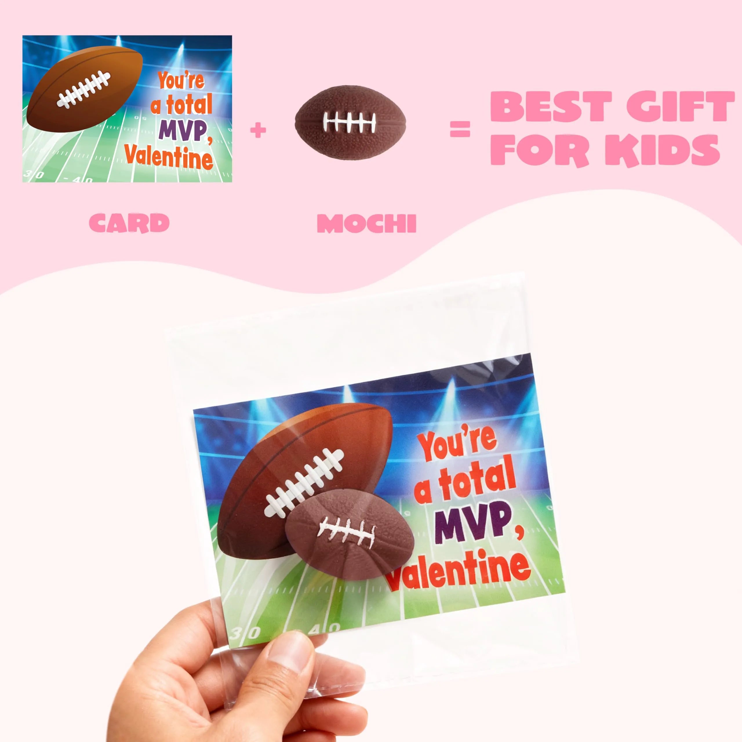JOYIN 28-Pack Valentine's Day Kawaii Sports Ball Mochi Stress Relief Fidget Toys for Kids