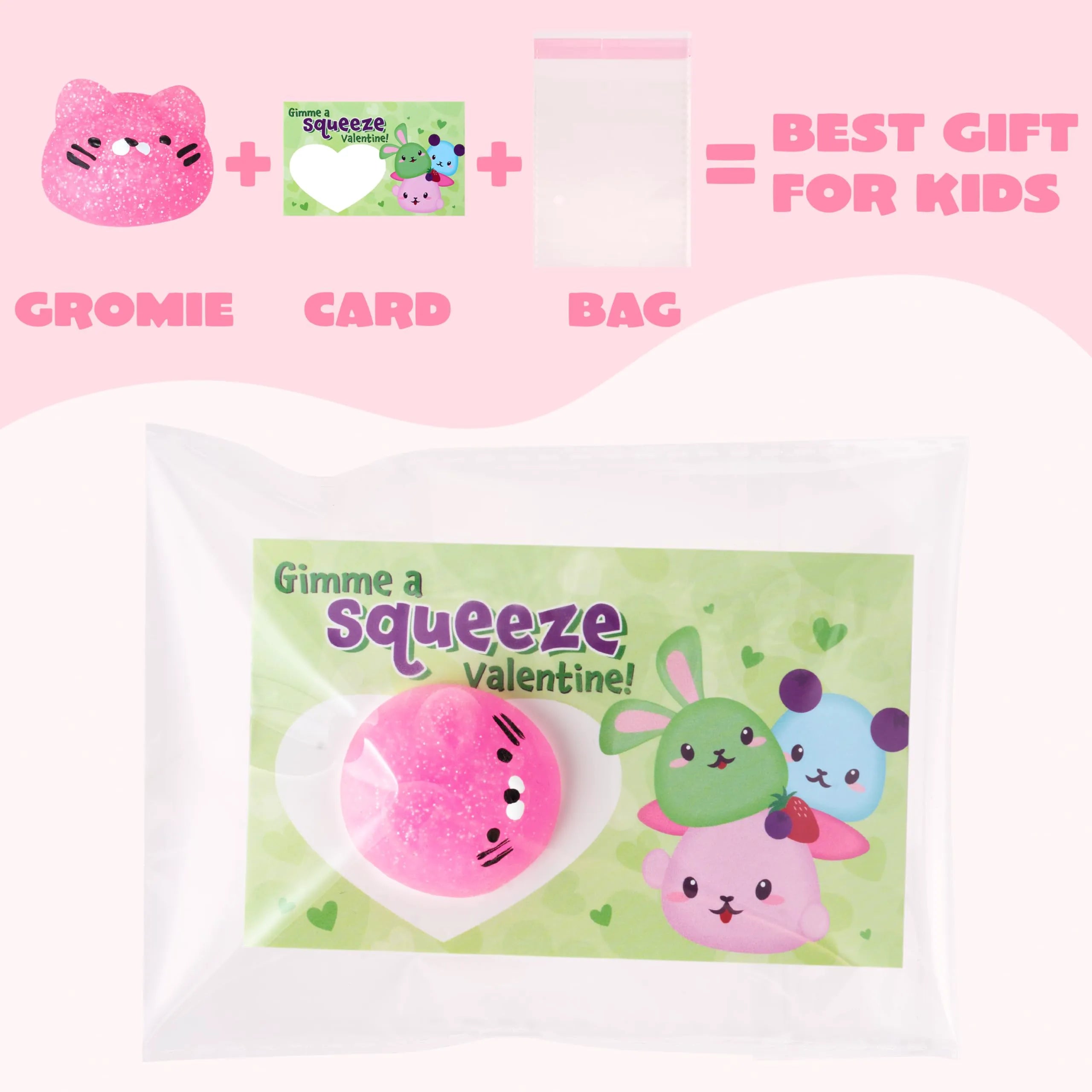 JOYIN 28-Pack Valentine's Day Cute Mochi Squishy Toys with Cards for Kids