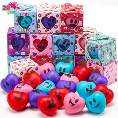 JOYIN 28-Pack Valentine Heart Stress Balls with Boxes