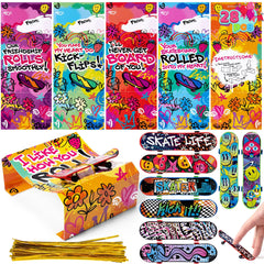 JOIN 28-Piece Valentine's Day Finger Skateboards with Cards for Kids, Party Favors