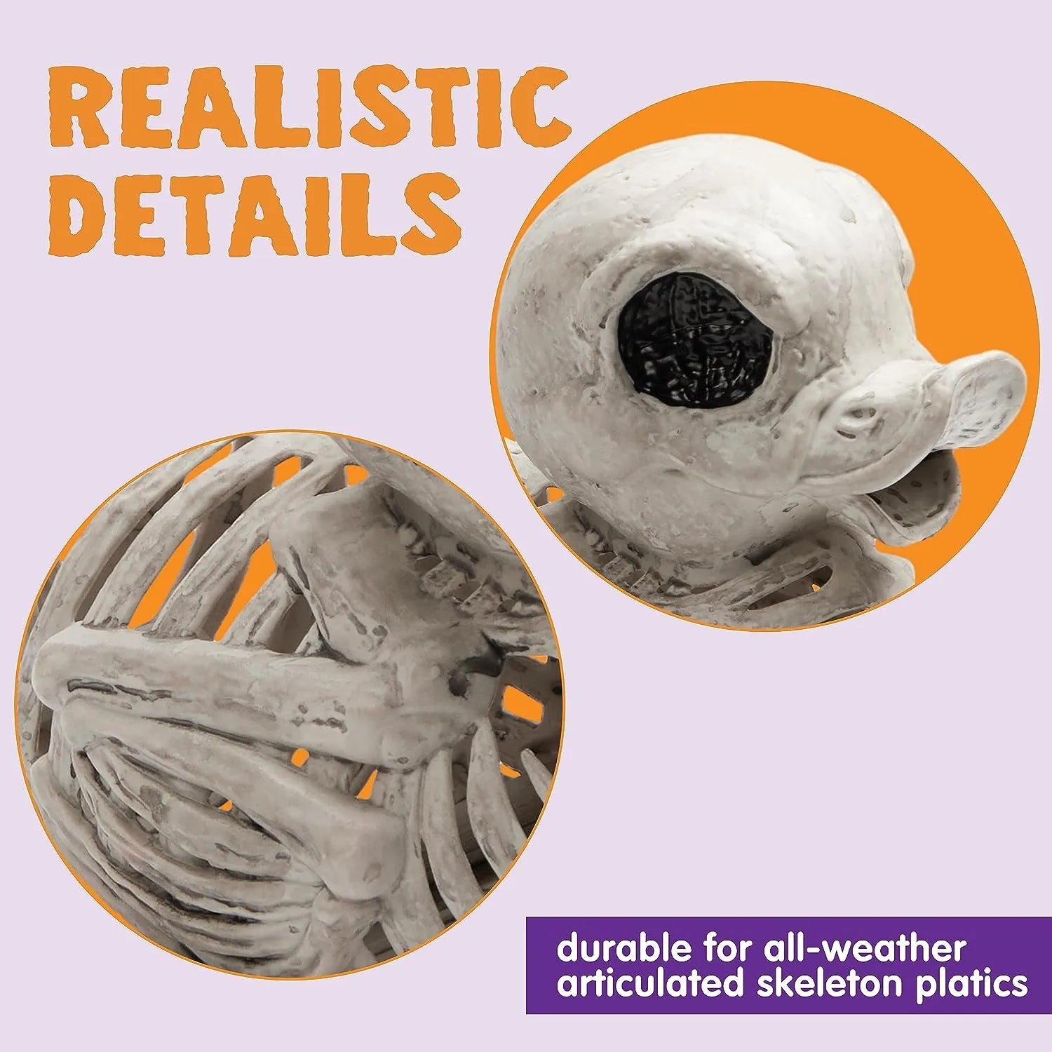 JOIN 2 PCS 4.5in Halloween Duck Skeleton Plastic Bones