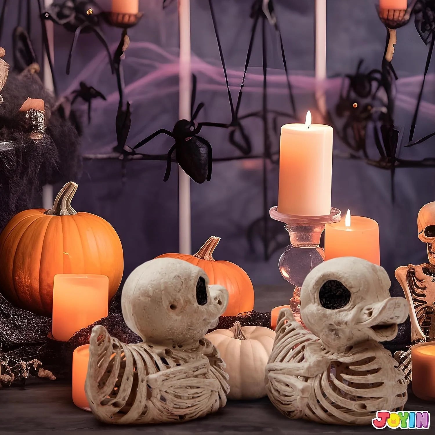 JOIN 2 PCS 4.5in Halloween Duck Skeleton Plastic Bones