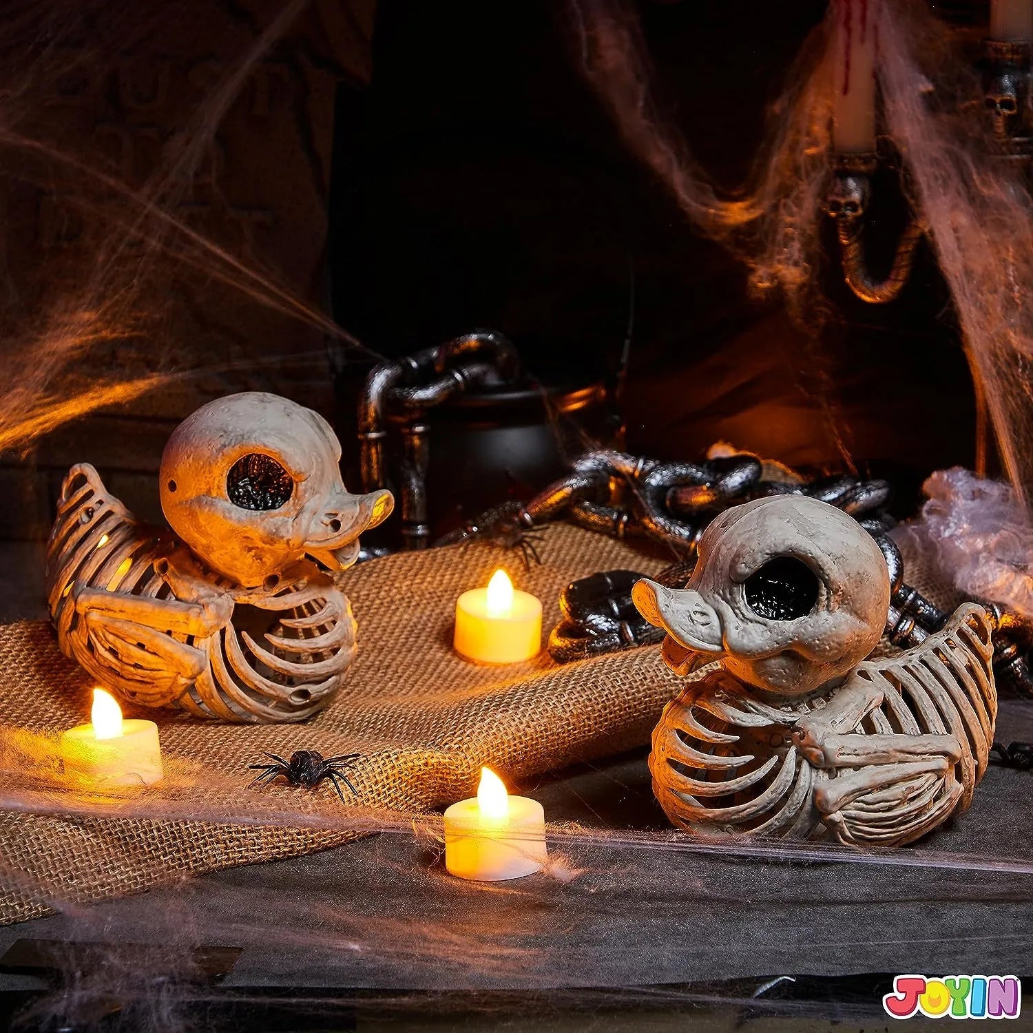 JOIN 2 PCS 4.5in Halloween Duck Skeleton Plastic Bones