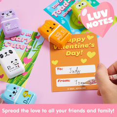 JOYIN 30-Pack Valentine's Day Animal Erasers with Clean Up Roller, Party Favor Gifts