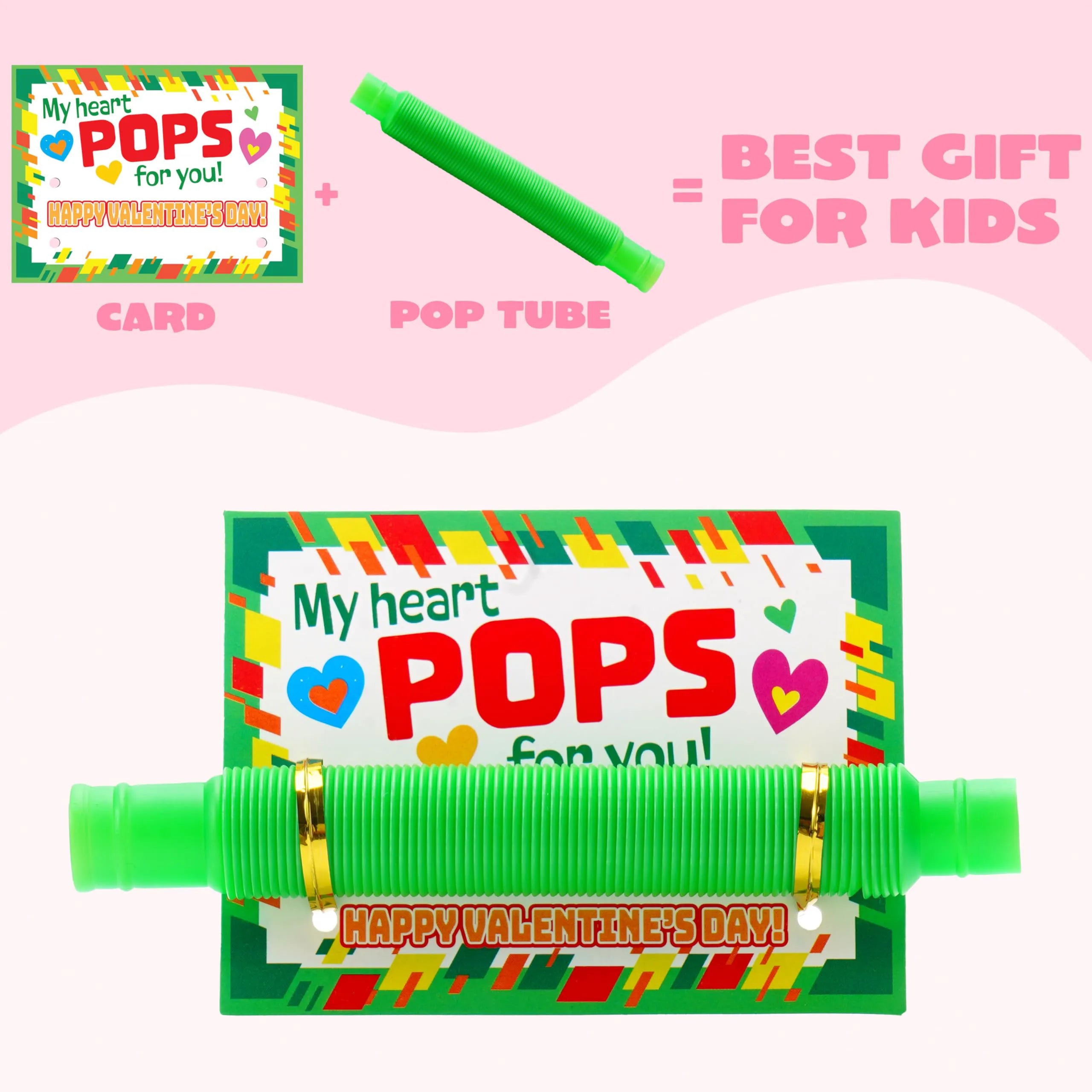 JOIN 30 Pack Valentine's Day Pop Tubes Fidget Toys for Kids