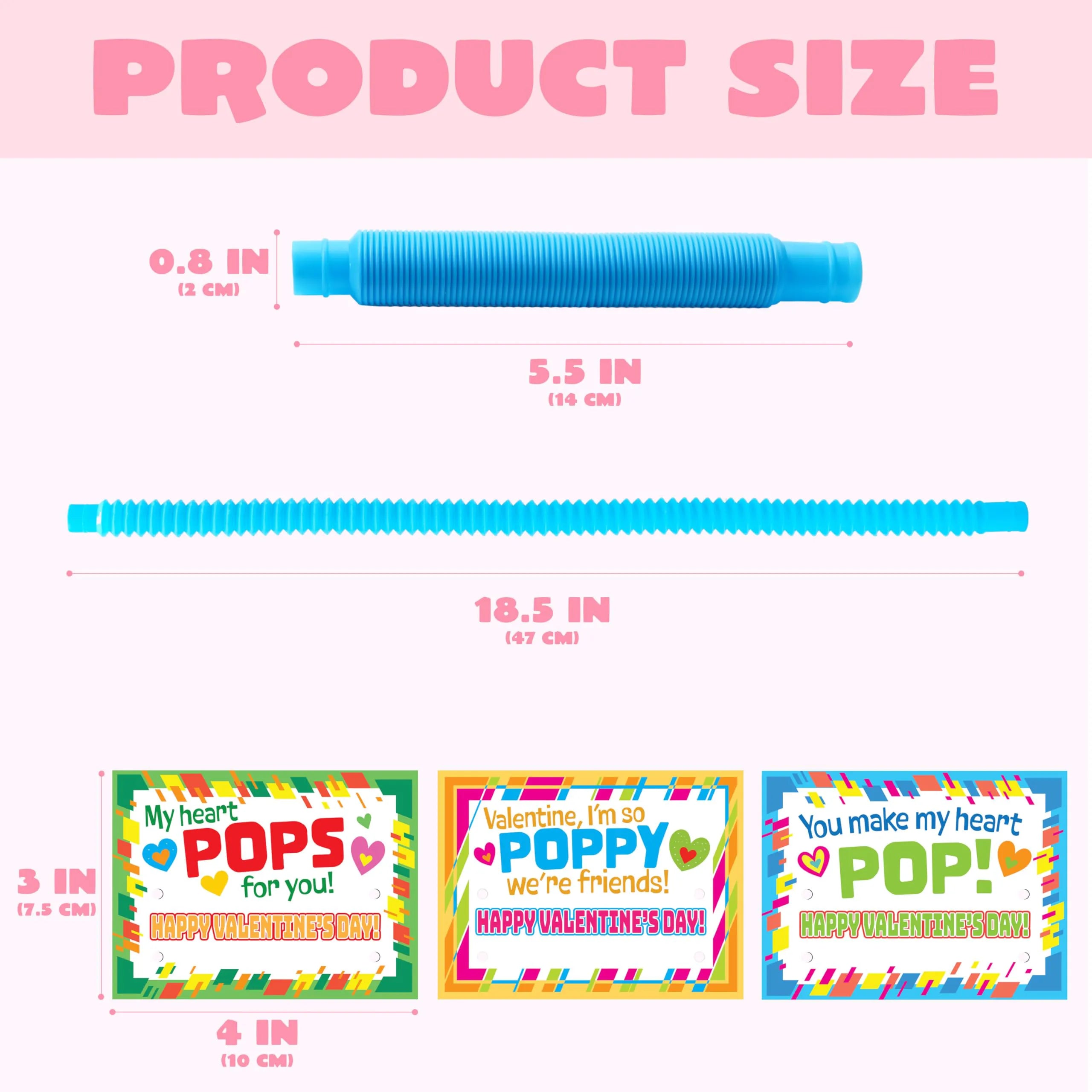 JOIN 30 Pack Valentine's Day Pop Tubes Fidget Toys for Kids