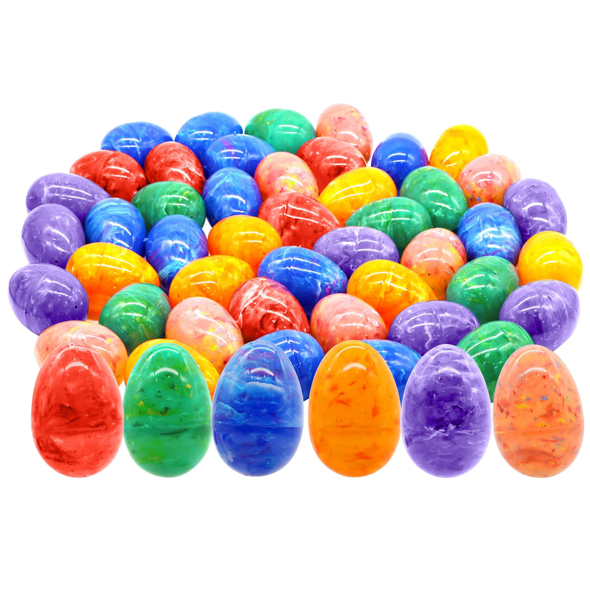 JOIN 30-Pack 3.15-Inch Iridescent Plastic Easter Eggs