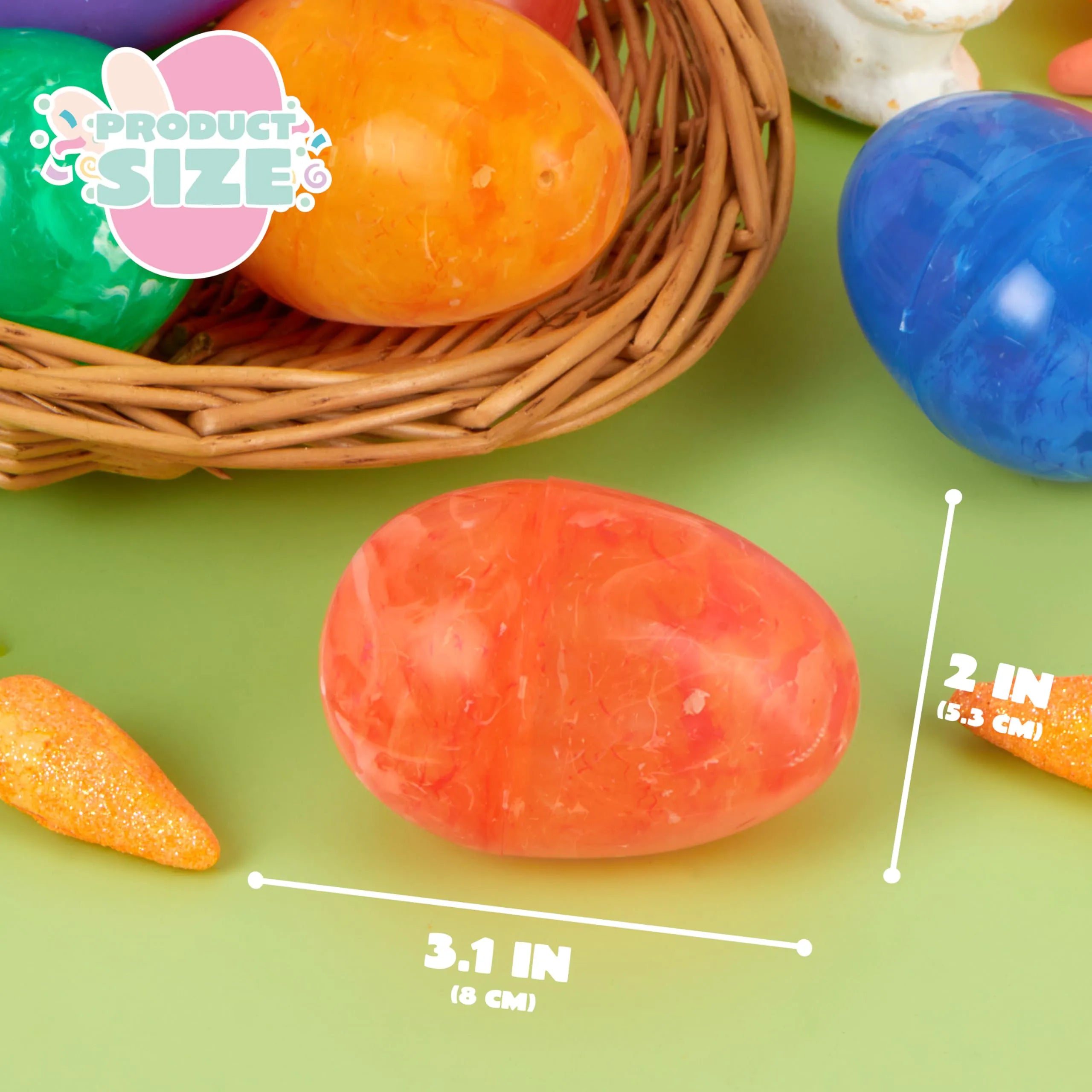 JOIN 30-Pack 3.15-Inch Iridescent Plastic Easter Eggs