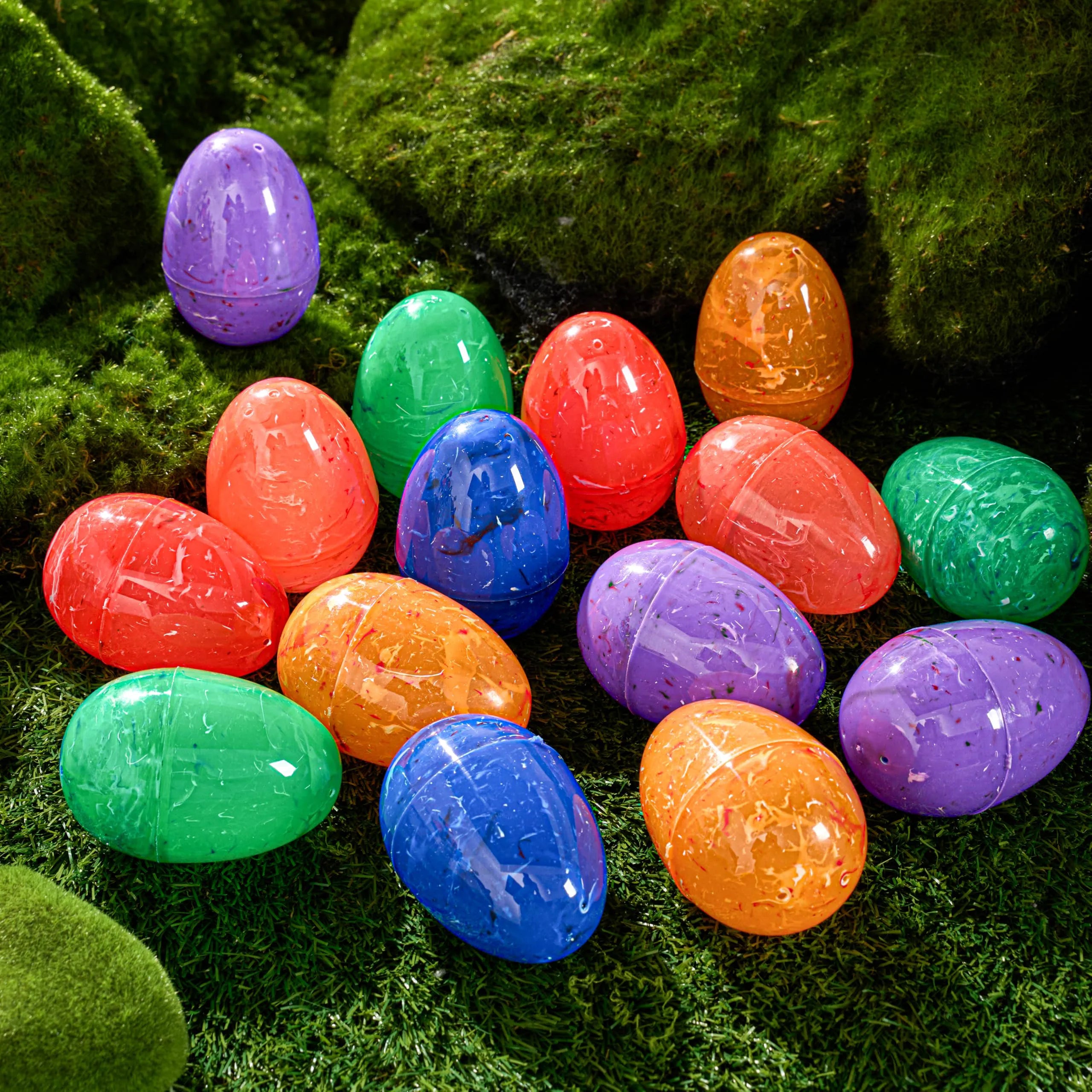 JOIN 30-Pack 3.15-Inch Iridescent Plastic Easter Eggs