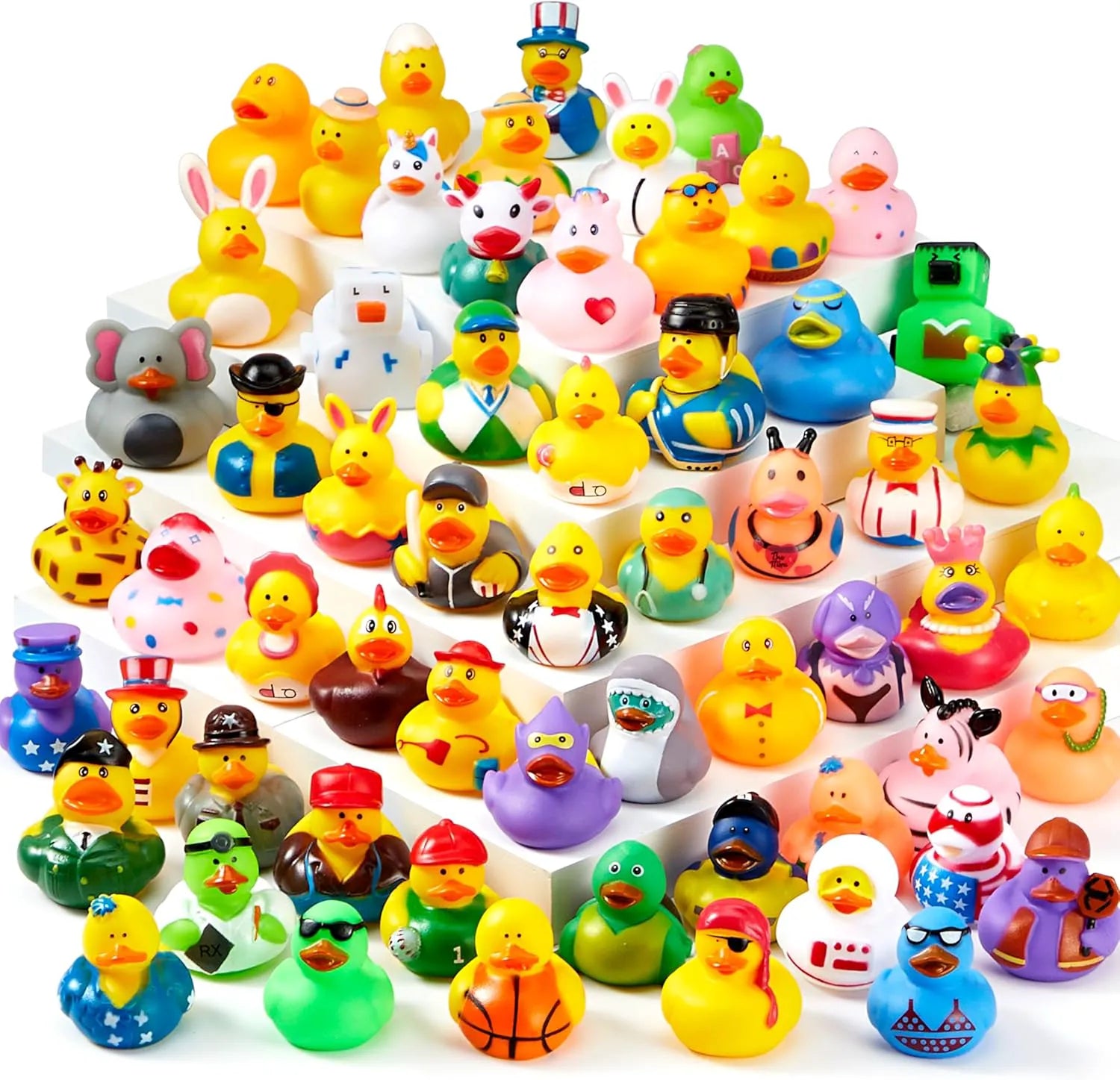 JOIN 30-Pack Assorted Rubber Ducks with Mesh Bag