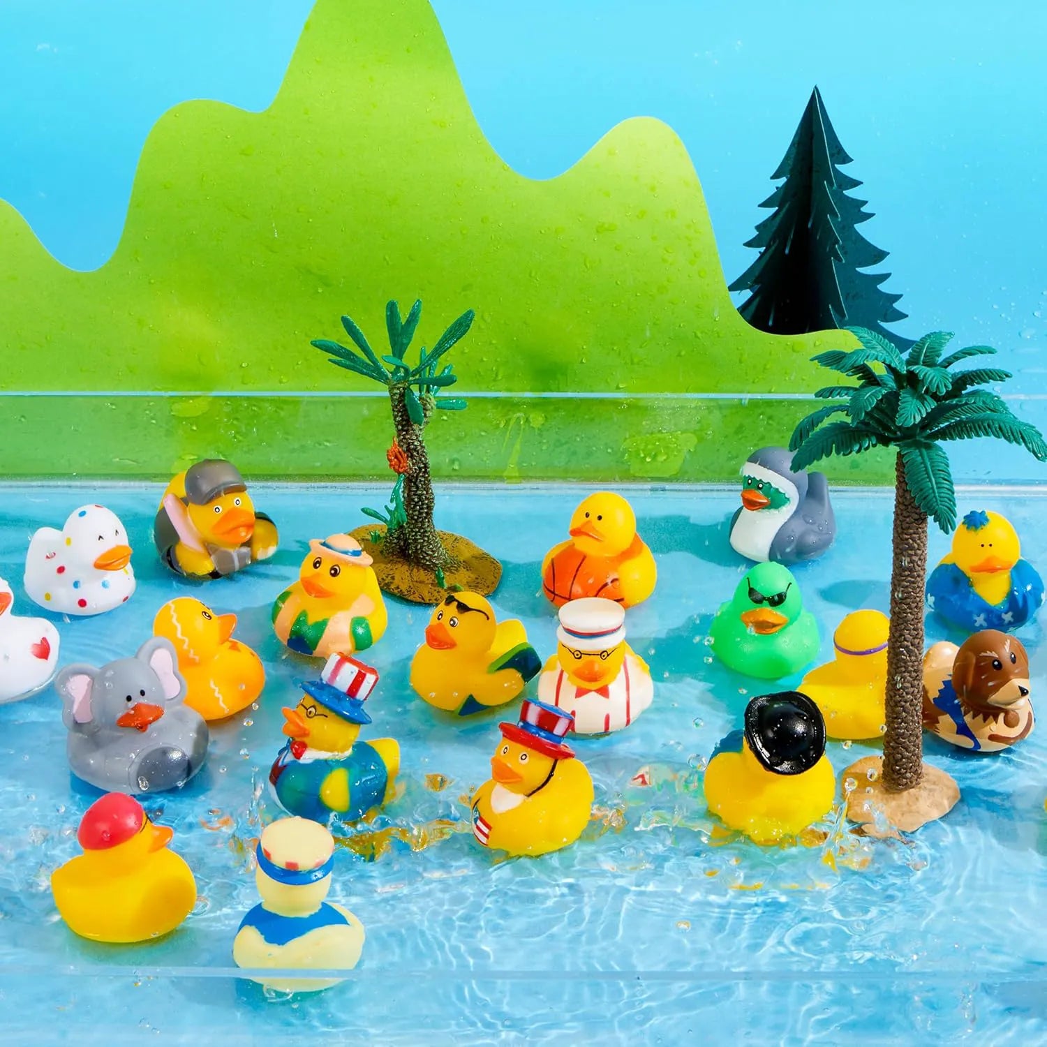 JOIN 30-Pack Assorted Rubber Ducks with Mesh Bag
