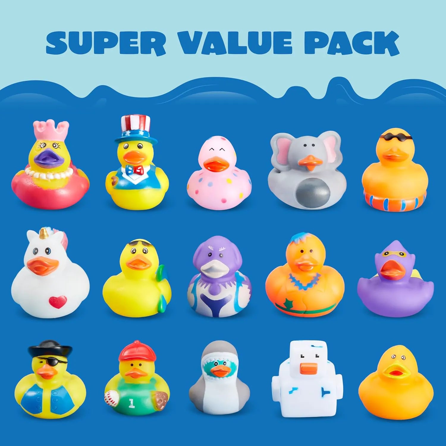 JOIN 30-Pack Assorted Rubber Ducks with Mesh Bag