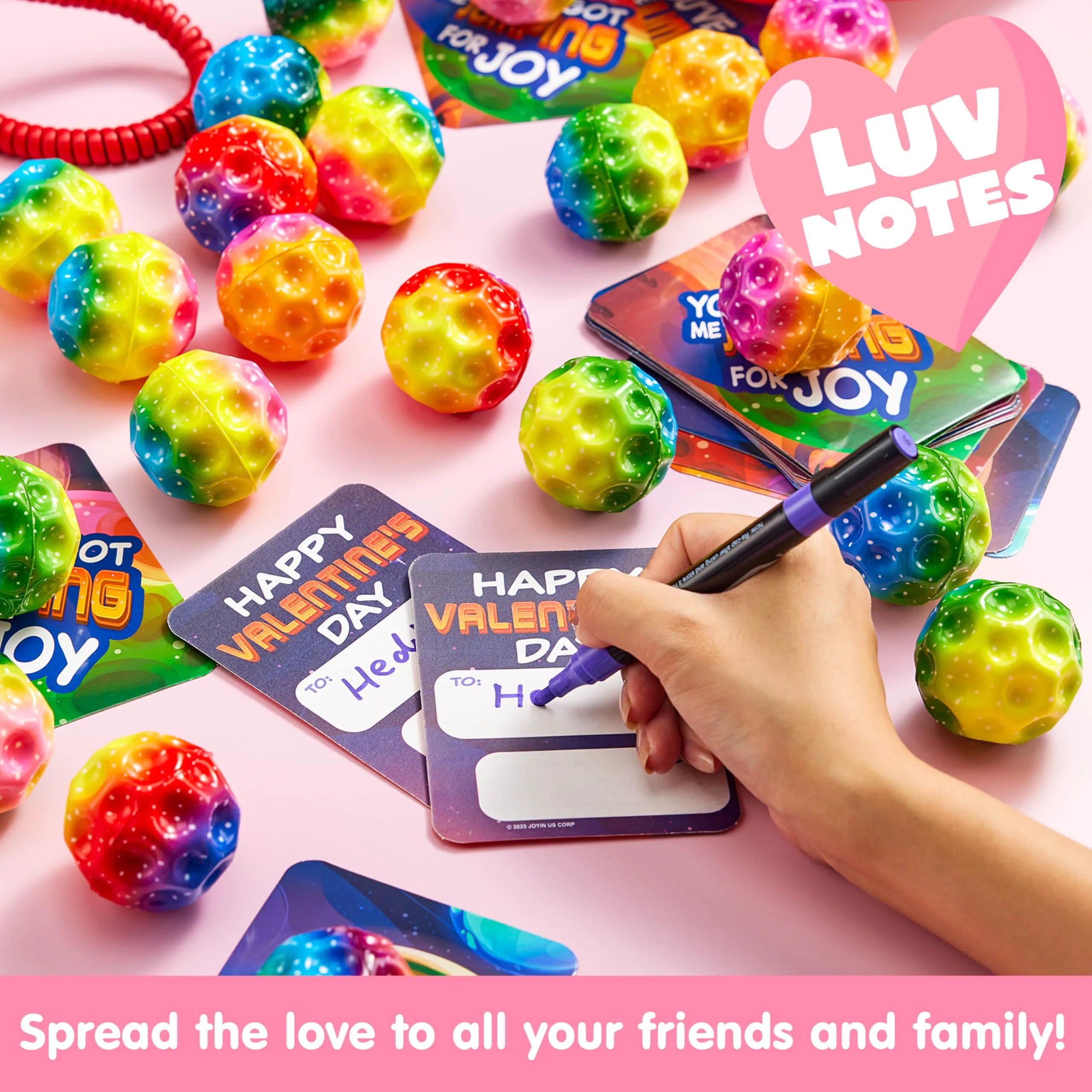 JOIN 30 Pcs Valentine's Day Super High Bouncy Balls with Valentine Cards