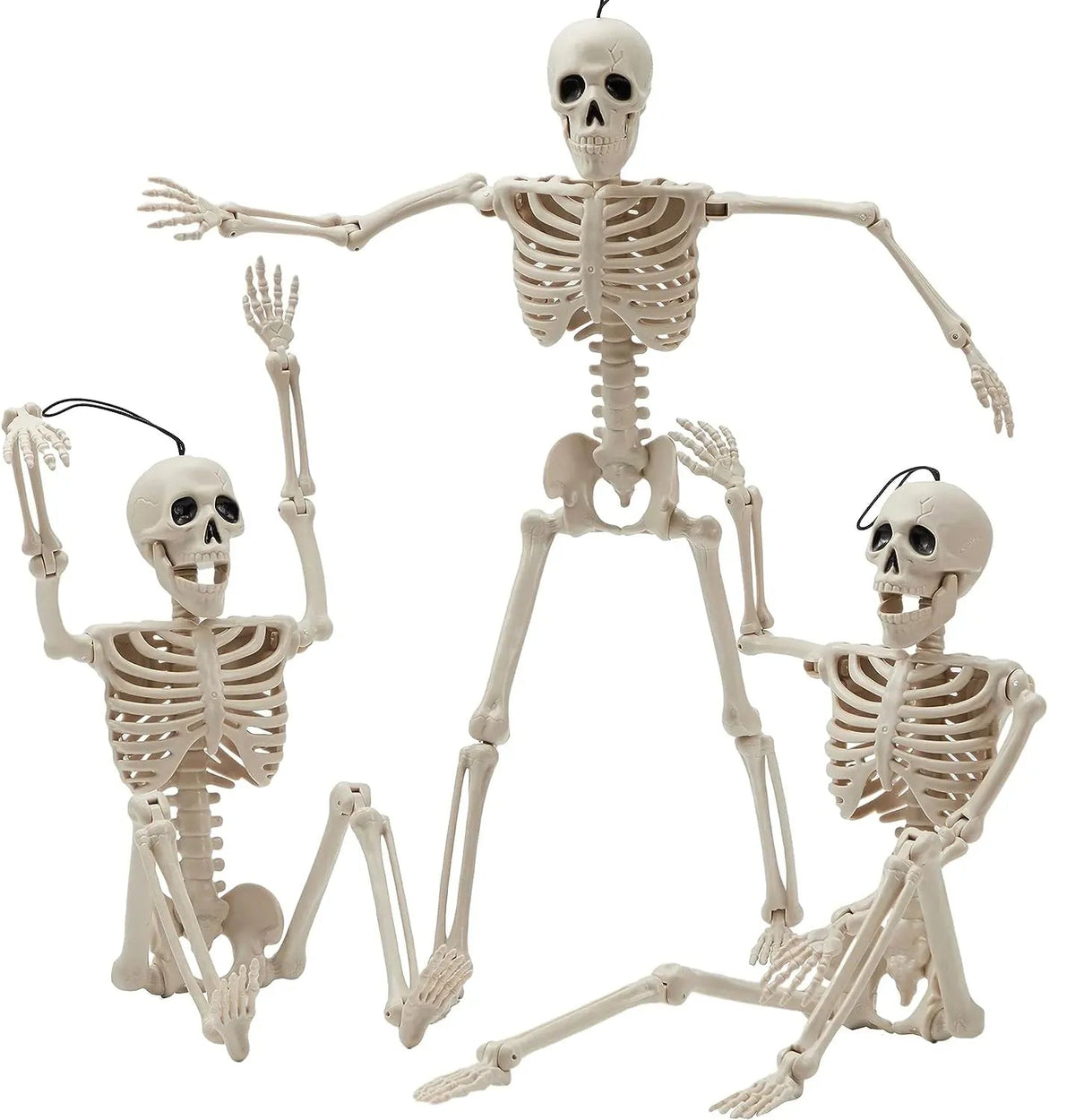 JOIN 3-Pack 16-Inch Halloween Hanging Skeletons with Movable Joints