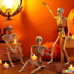 JOIN 3-Pack 16-Inch Halloween Hanging Skeletons with Movable Joints