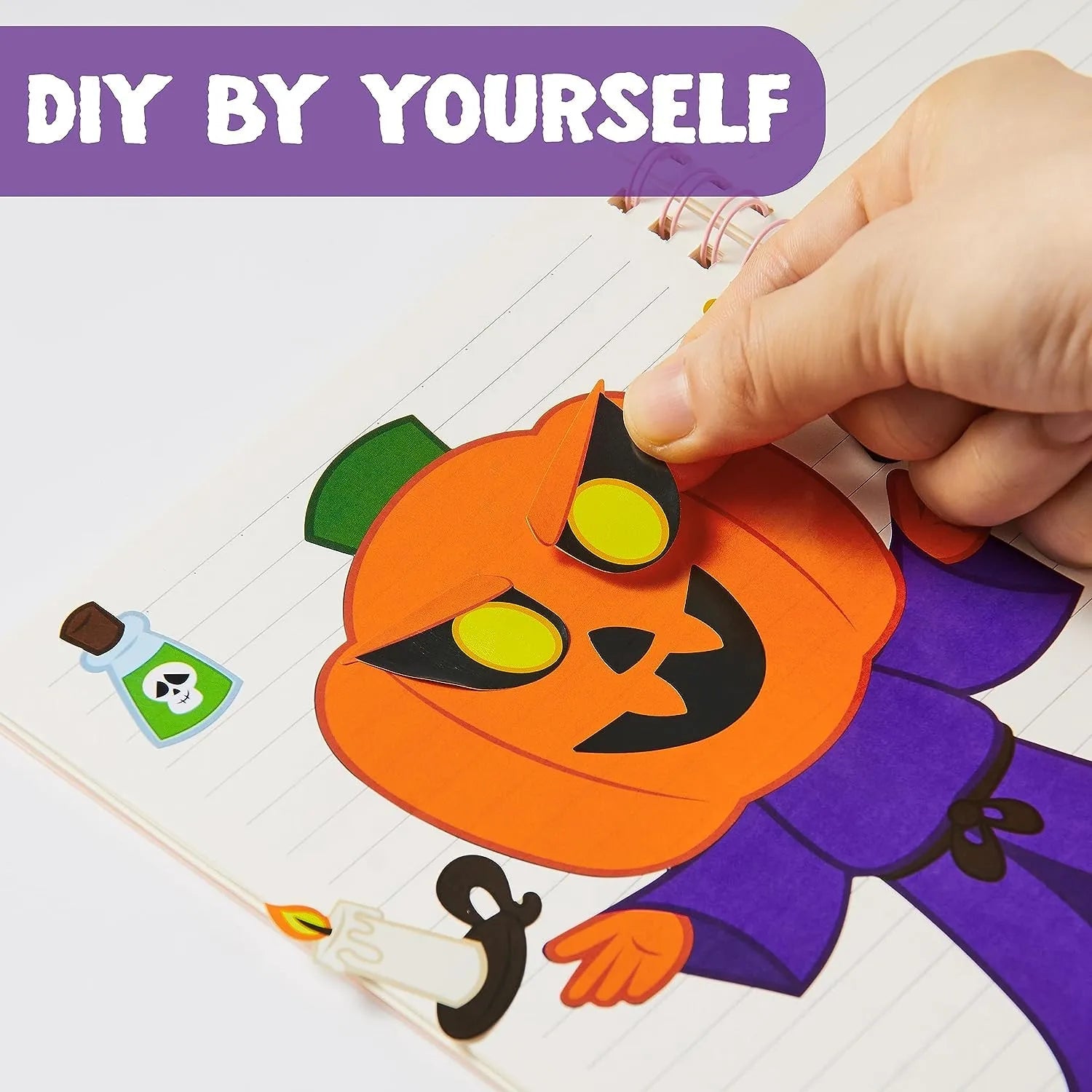JOIN 45-Pack Halloween Make-A-Face Stickers for Party Decorations