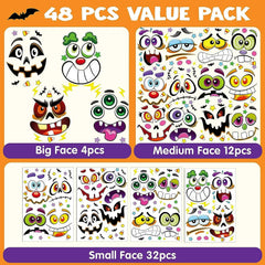 JOYIN 48-Pack Halloween Pumpkin Stickers for Parties and School Activities
