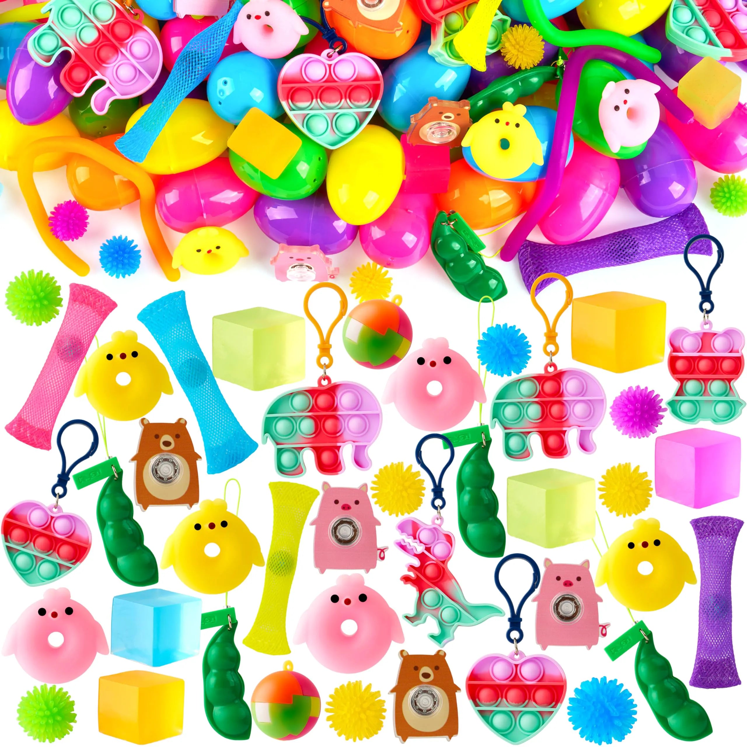 JOYIN 48 Pcs Prefilled Easter Eggs with Assorted Toys