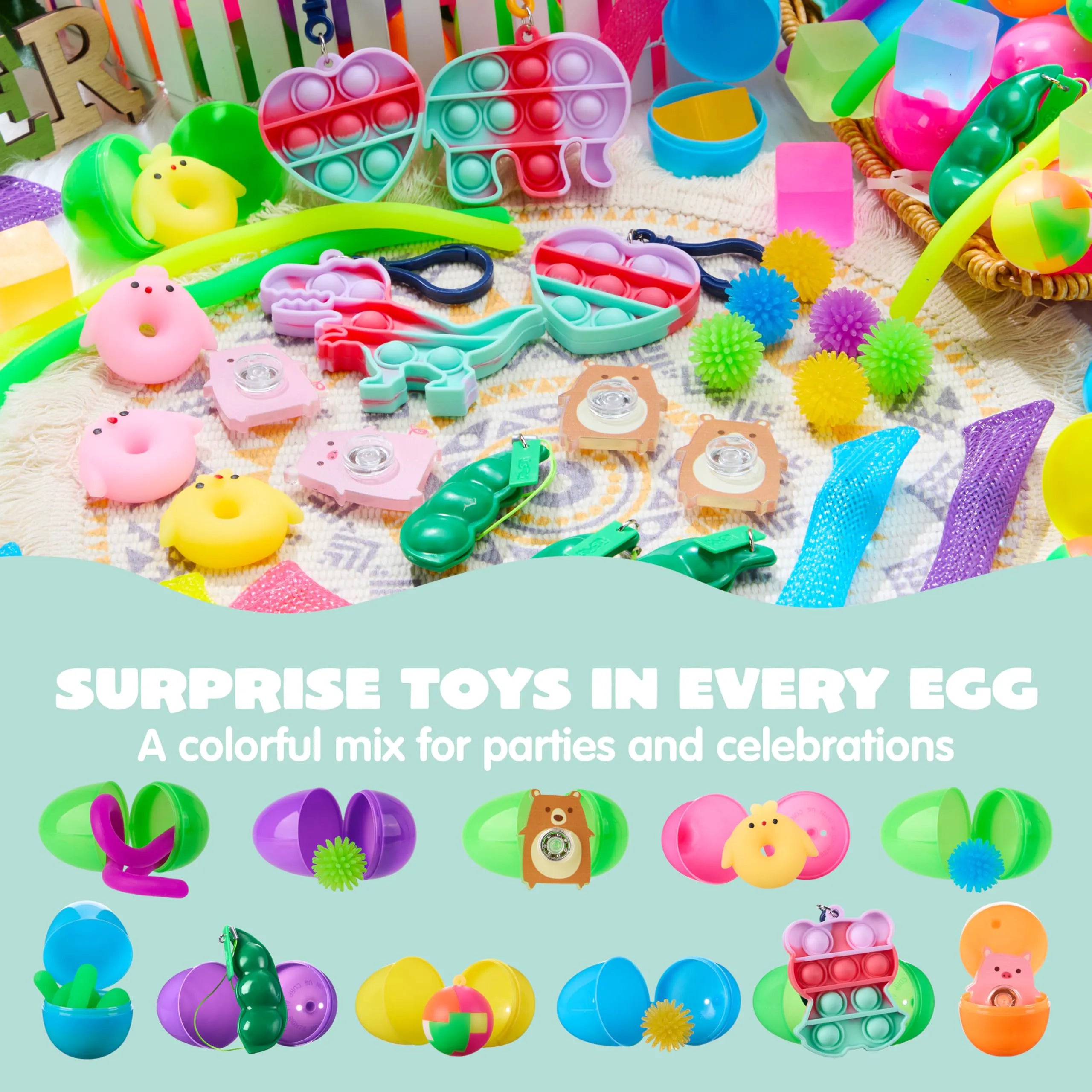 JOYIN 48 Pcs Prefilled Easter Eggs with Assorted Toys