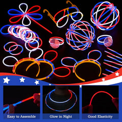 JOYIN 4th of July Patriotic Glow Sticks Bulk (120 Count)