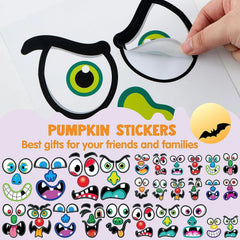 JOYIN 52-Piece Halloween Pumpkin Face Stickers for Party Decorations