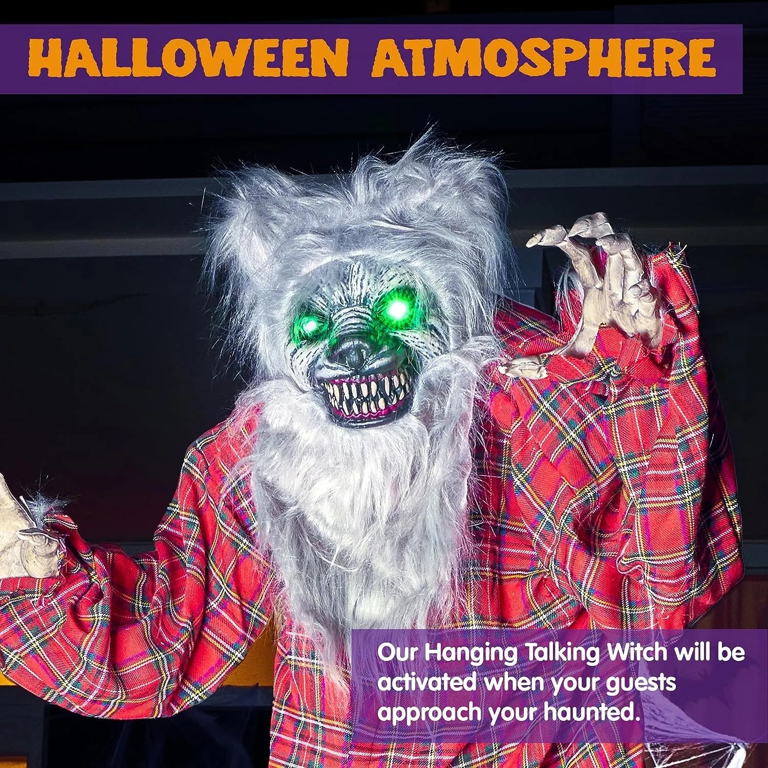 JOYIN 63-Inch Animated Standing Werewolf for Halloween