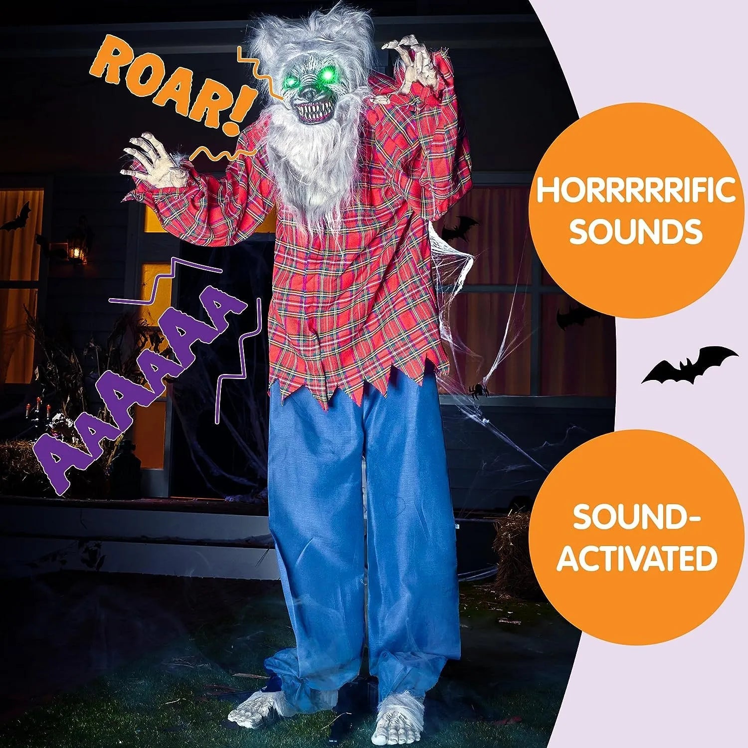 JOYIN 63-Inch Animated Standing Werewolf for Halloween