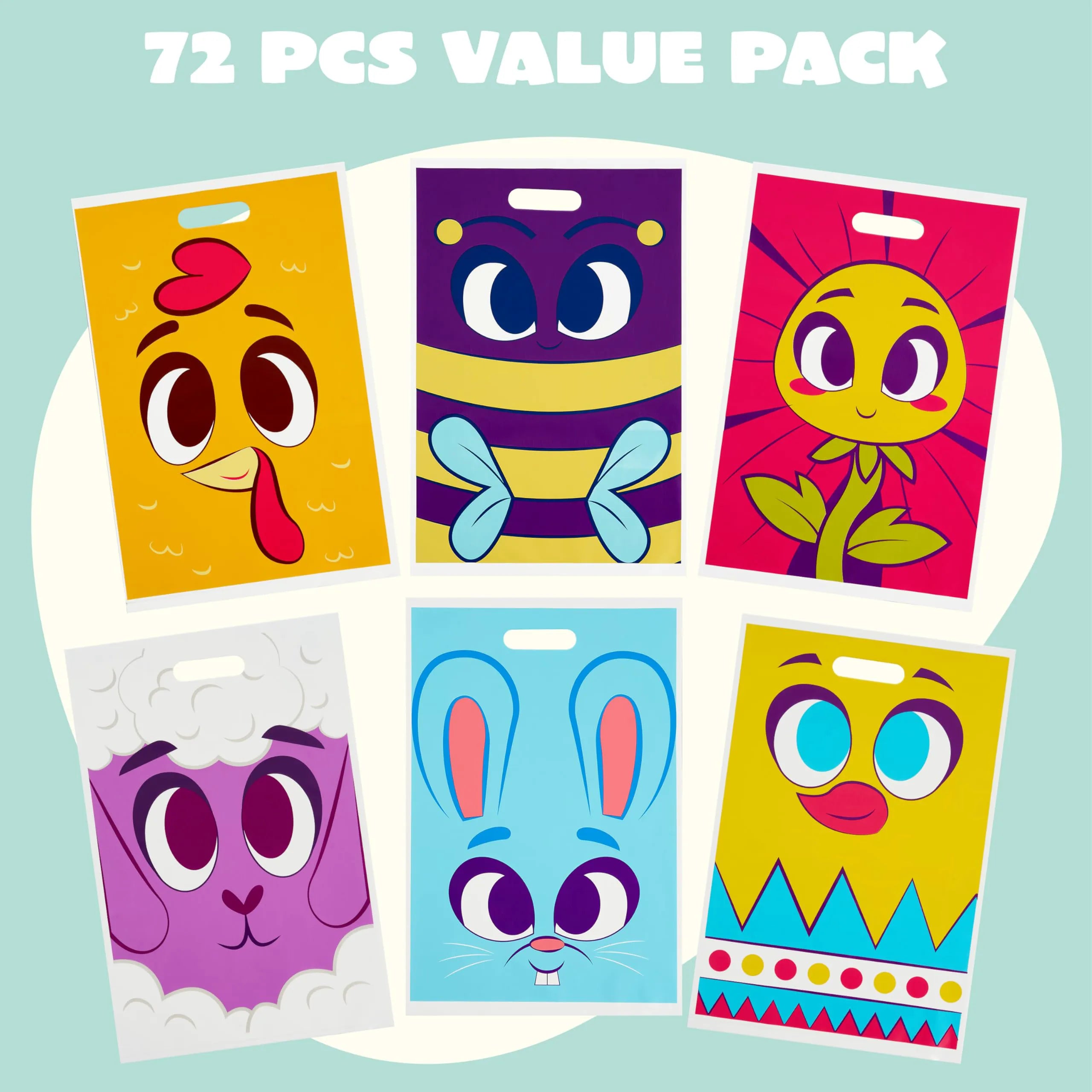 JOYIN 72 Easter Tote Bags with Handles