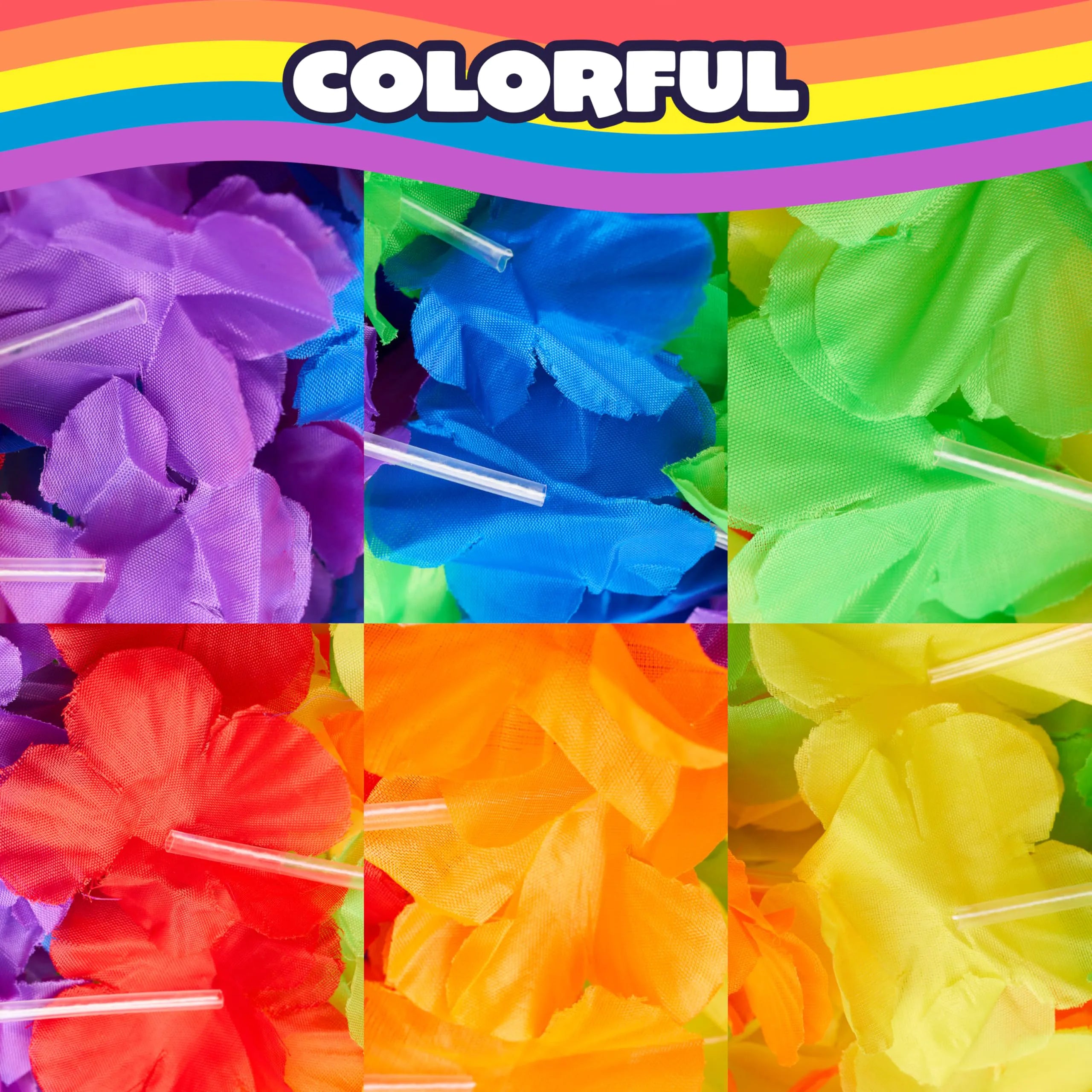 JOYIN 72-Pack Colorful Flower Leis for Pride Party Bulk Necklaces