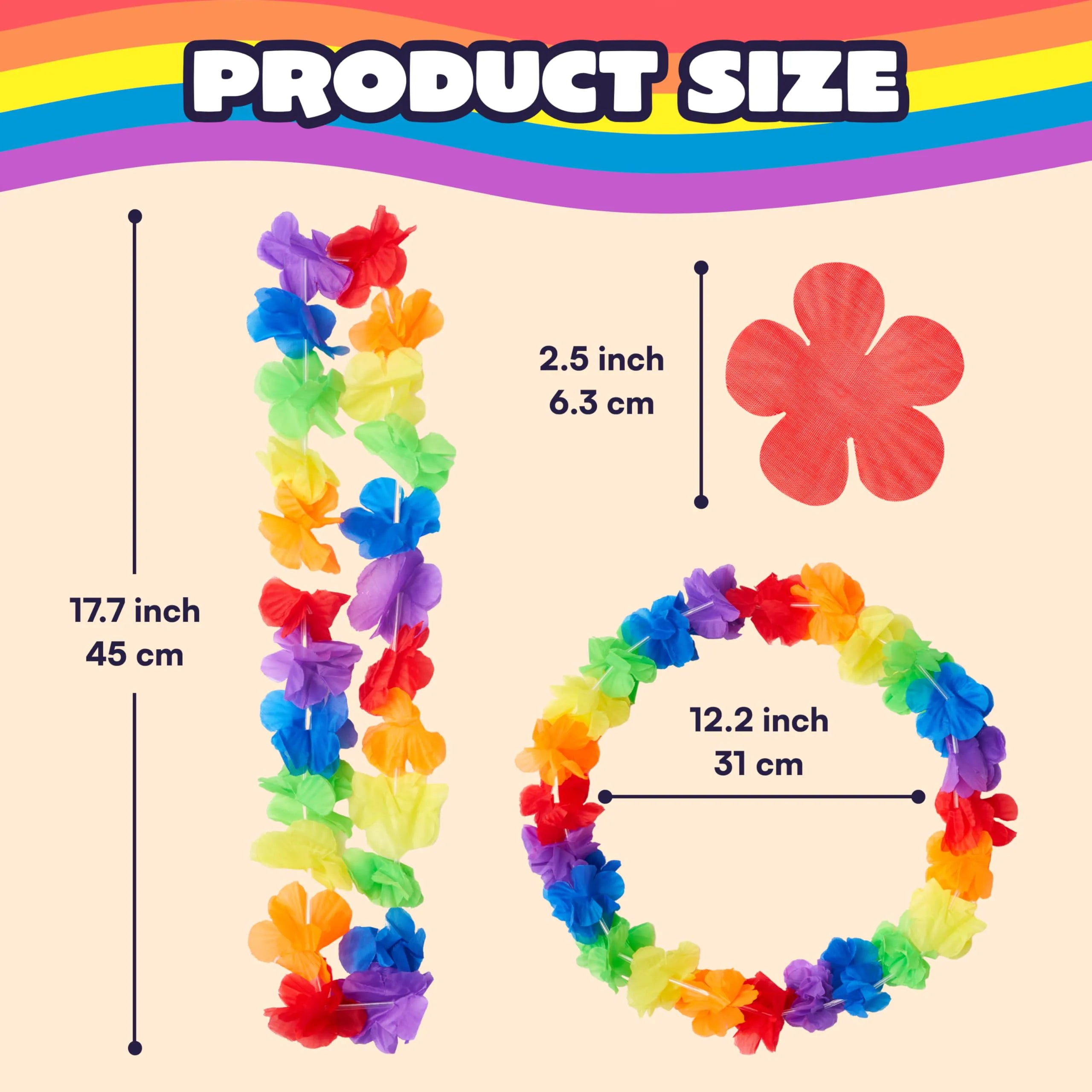 JOYIN 72-Pack Colorful Flower Leis for Pride Party Bulk Necklaces