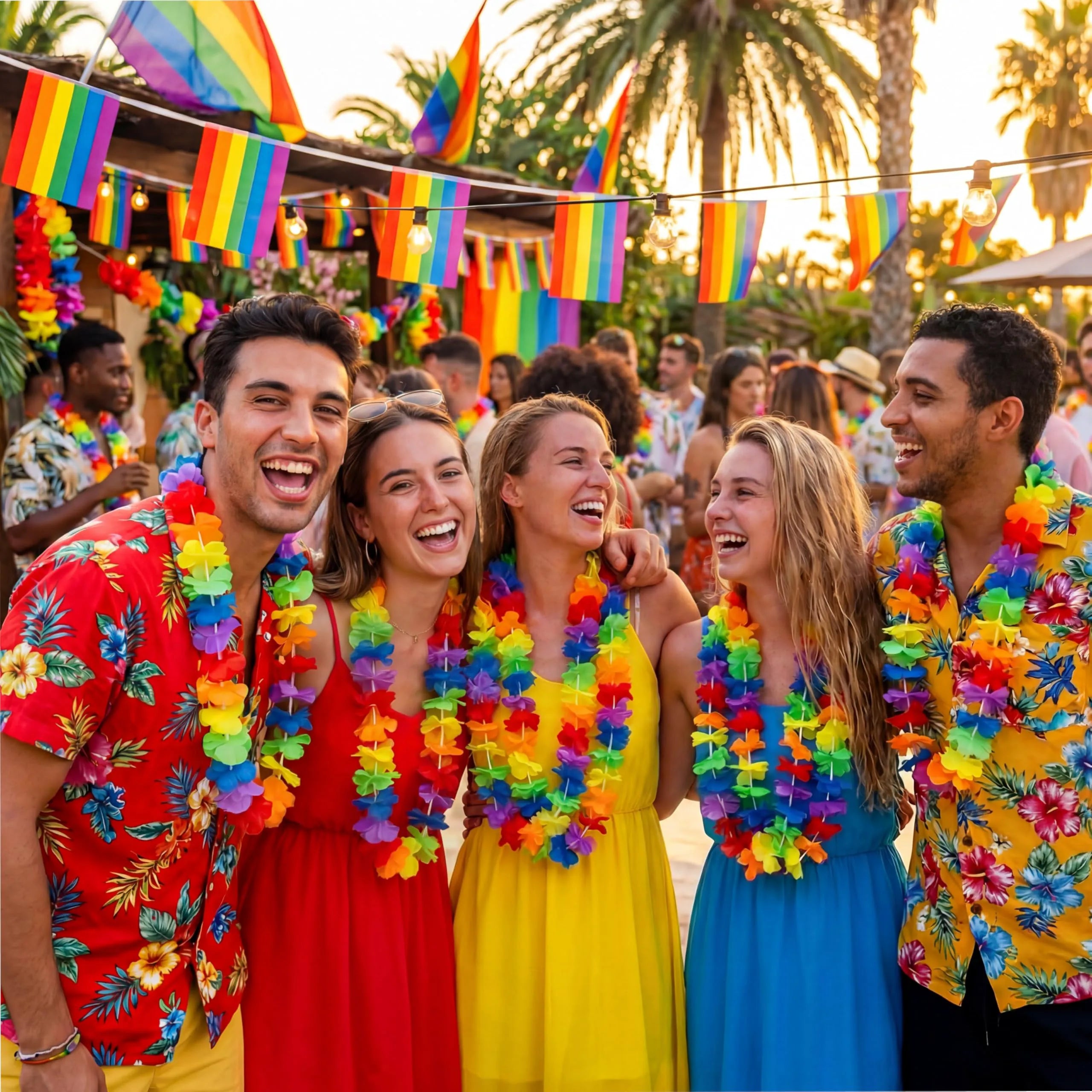 JOYIN 72-Pack Colorful Flower Leis for Pride Party Bulk Necklaces