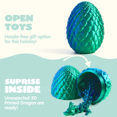 JOYIN 8 Pcs 3D Printed Dragon Eggs with Laser Color Dragon