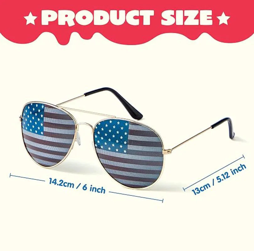 JOYIN Patriotic Sunglasses with Tri-Color Frames - 3 Pack for July 4th