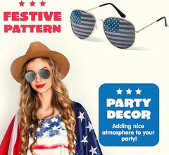 JOYIN Patriotic Sunglasses with Tri-Color Frames - 3 Pack for July 4th