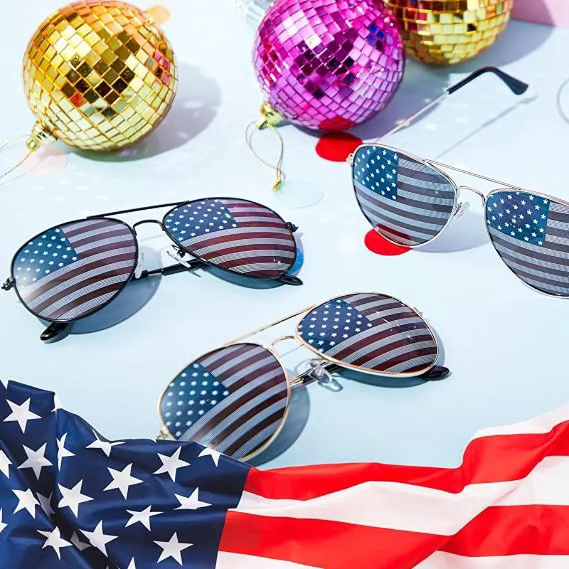 JOYIN Patriotic Sunglasses with Tri-Color Frames - 3 Pack for July 4th